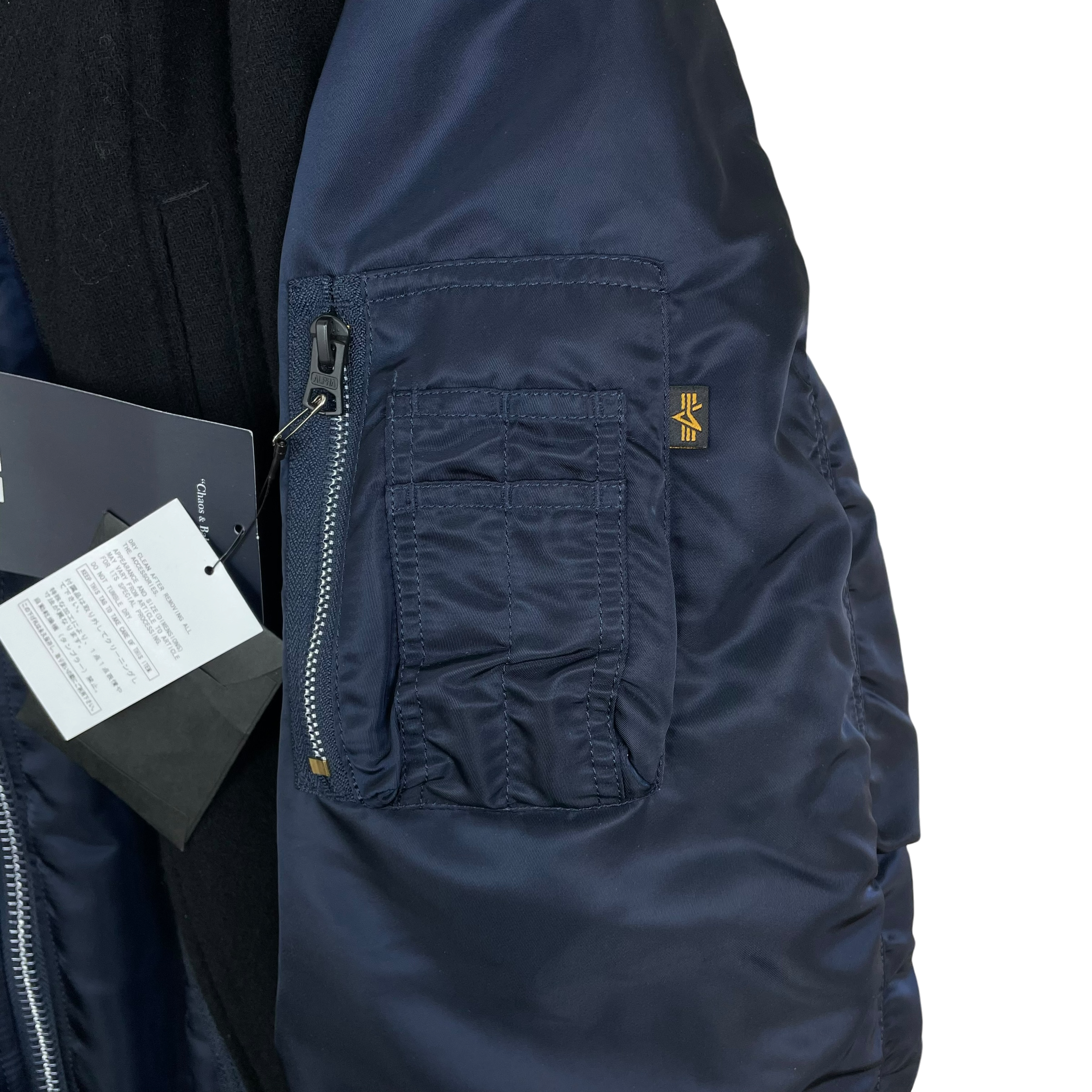Undercover Jun Takahashi x Alpha Industries 3-Way Docking Wool Shrink MA-1 Coat Navy/Black (Size 3/L) thumbnail 5