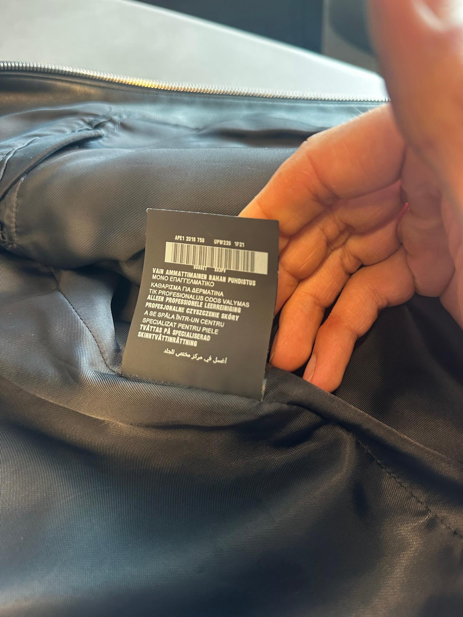 Prada Lambskin Leather Cafe Racer Moto Jacket Black (Size 50/L) thumbnail 8