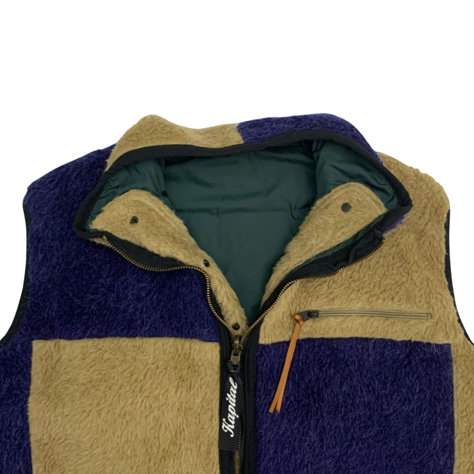 Kapital Reversible Wool Boa Fleece Colour Block Vest (Size S) thumbnail 2