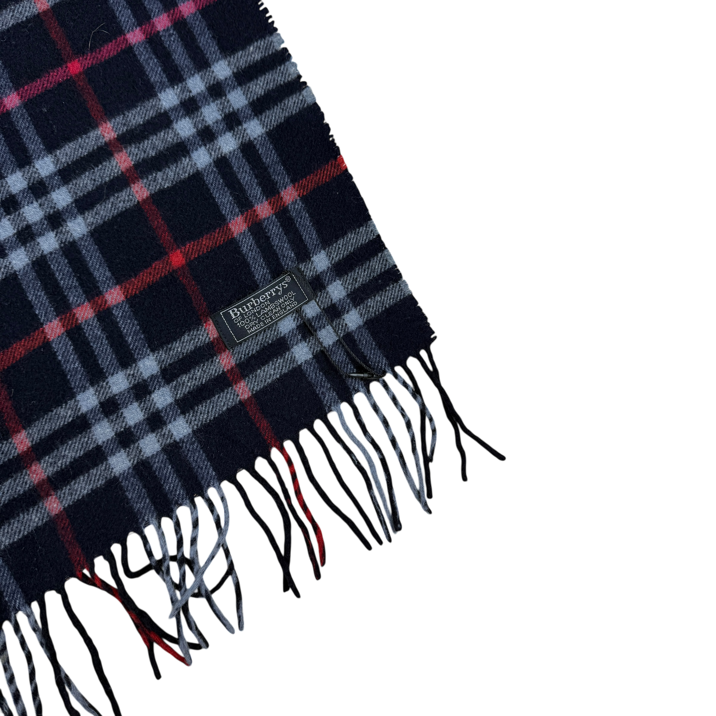Burberry 90s Wool Nova Check Scarf Navy thumbnail 3