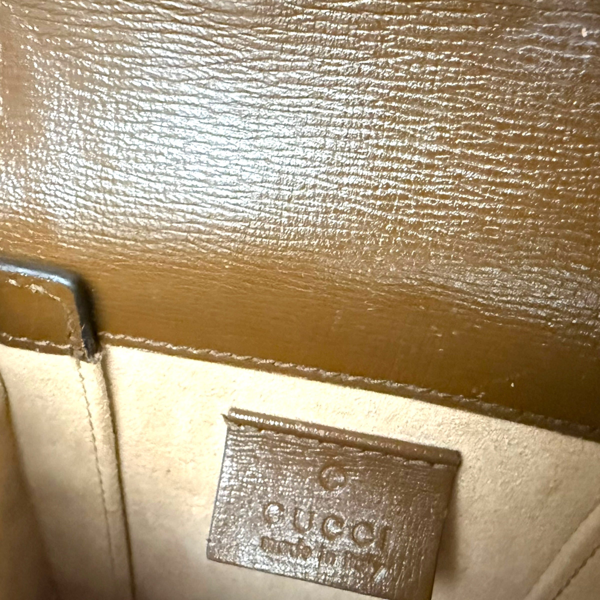Gucci Horsebit 1955 Mini Leather Shoulder Bag Beige/Brown thumbnail 9