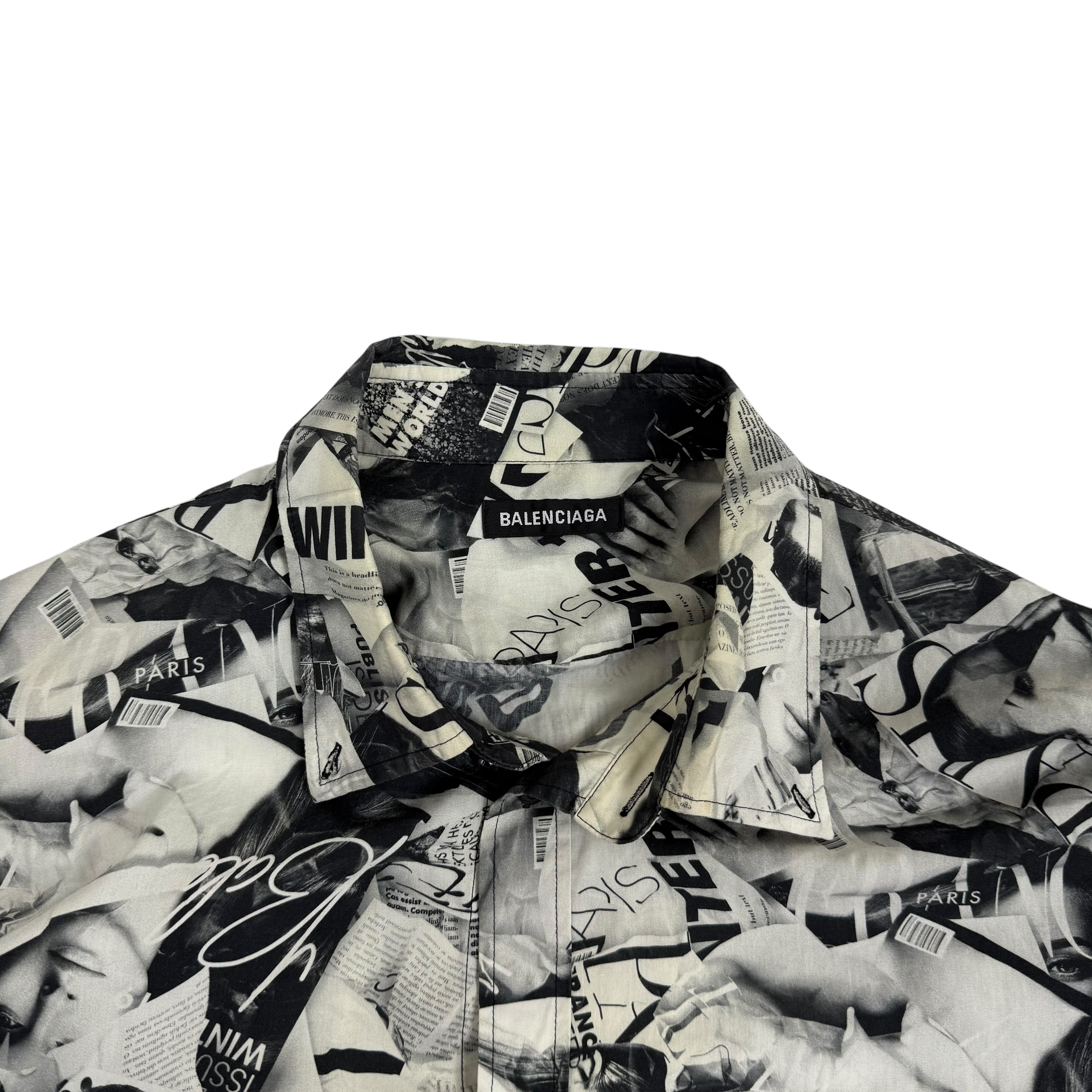 Balenciaga Magazine Print LS Shirt Black/White (fits L-XL) thumbnail 2
