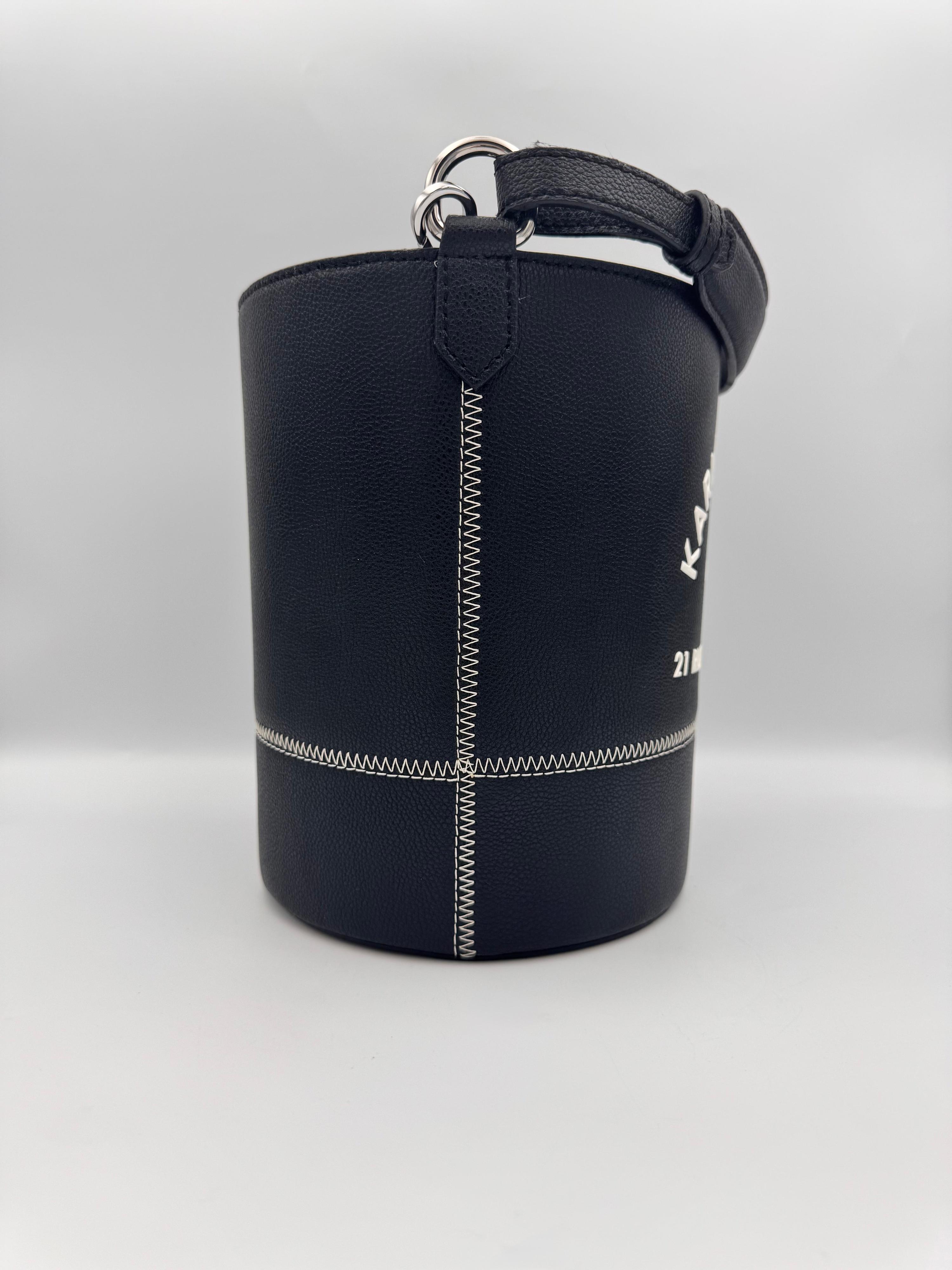 KARL LAGERFELD Black Leather Bucket Bag thumbnail 12
