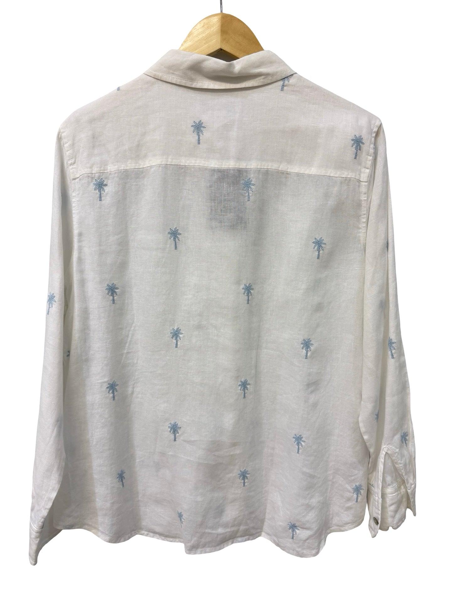Tommy Bahama White Palm Print Shirt L thumbnail 2