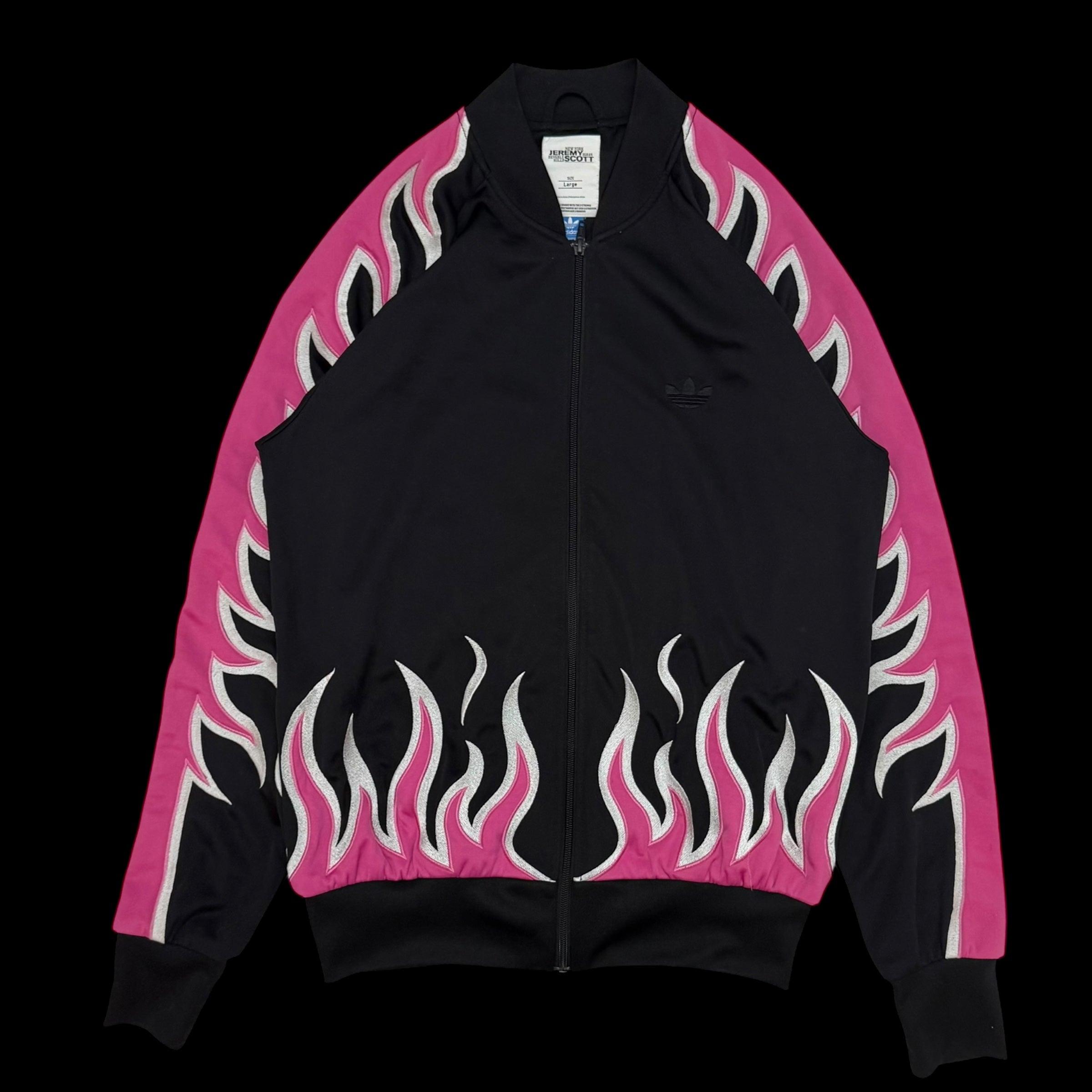 Jeremy Scott x Adidas Jacket Pink Flames Tracksuit Jacket (Fits S-M)