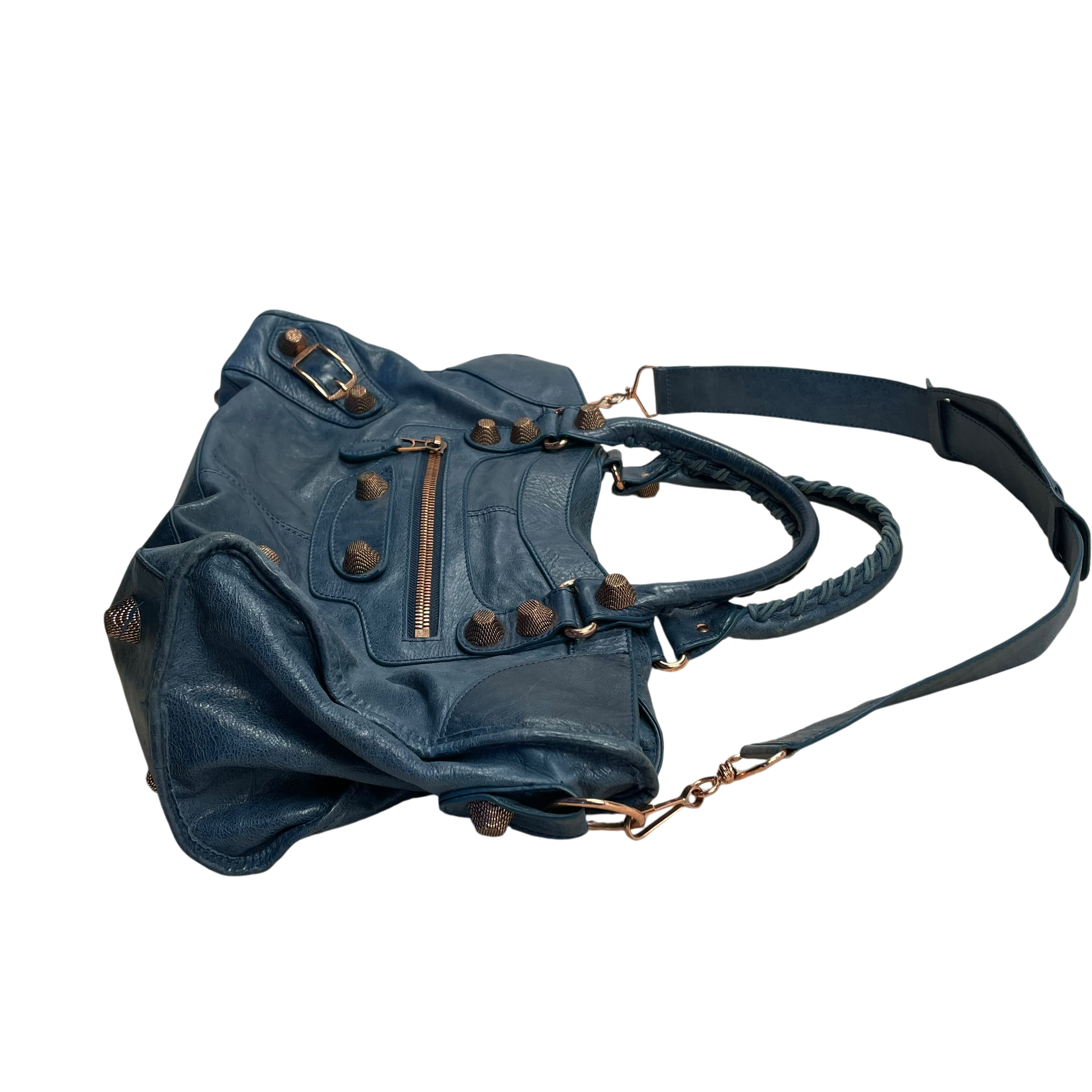 Balenciaga Brass Hardware Leather City Bag Blue thumbnail 3