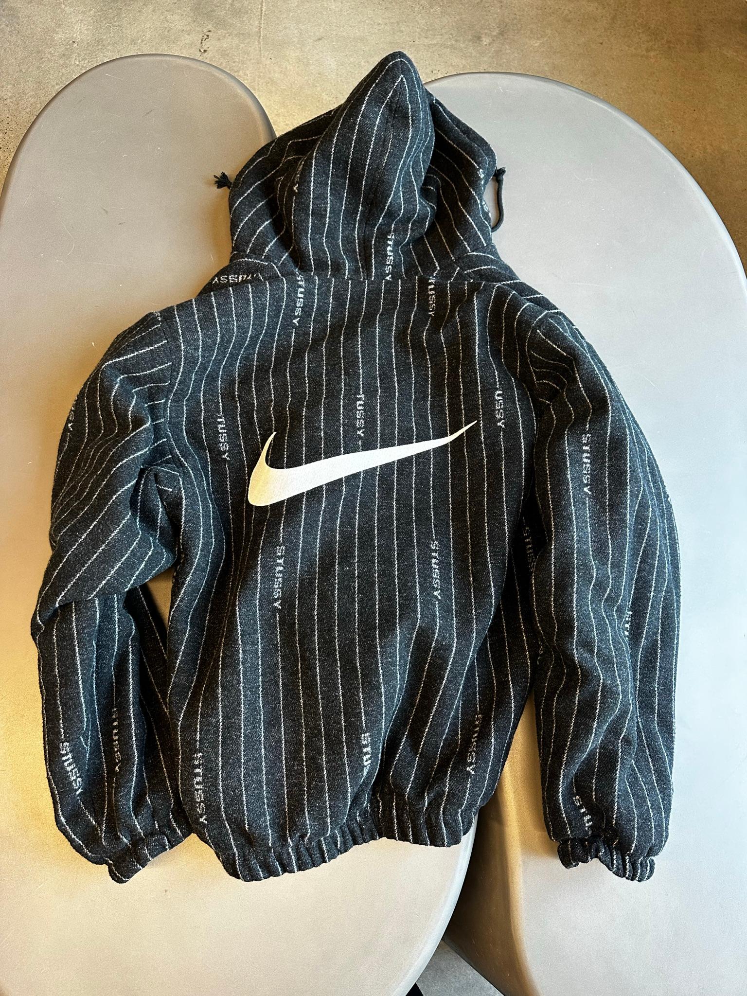 Nike x Stussy Pinstripe Wool Work Jacket Black (Size XL) thumbnail 4