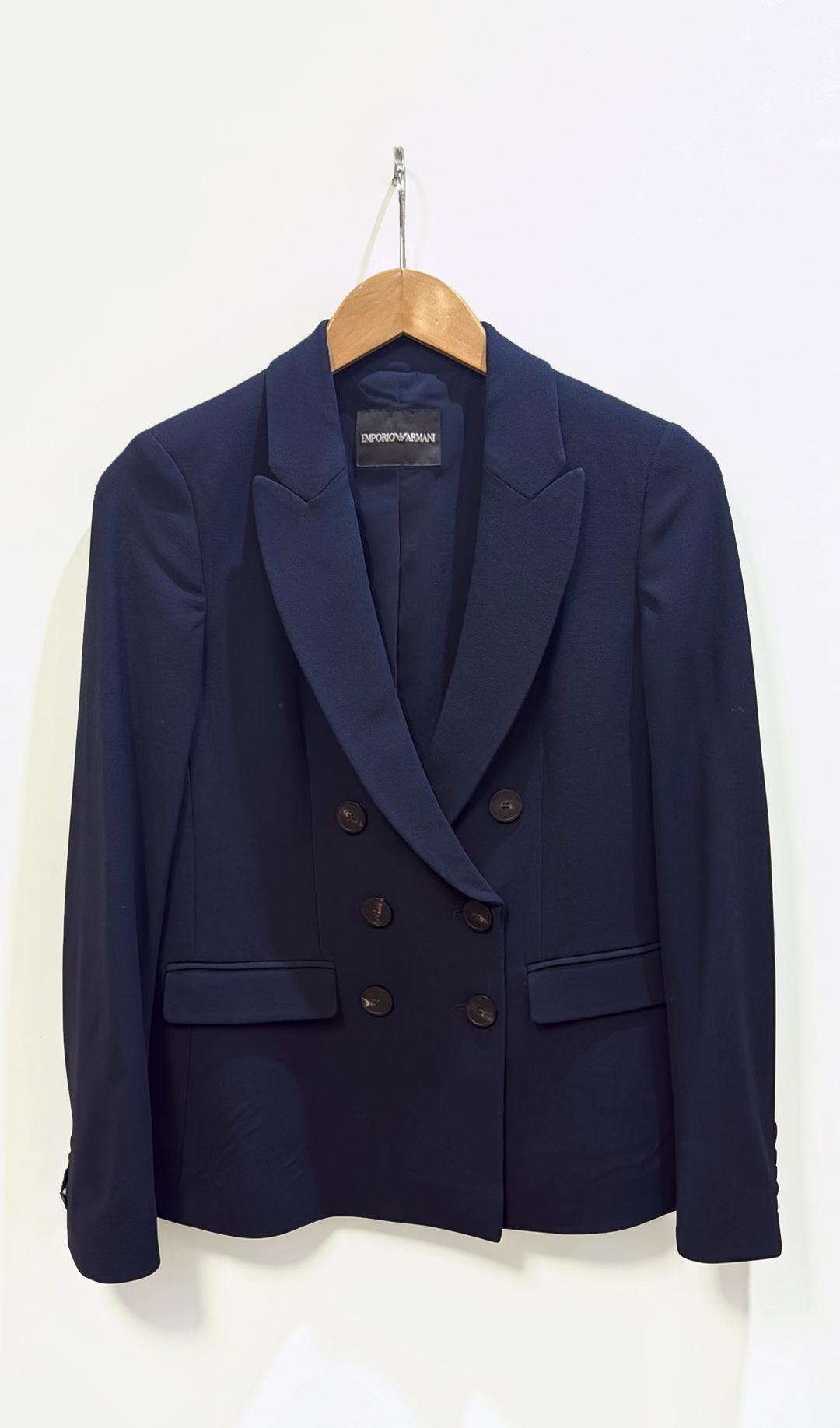 Emporio Armani Navy Double Breasted Blazer 38