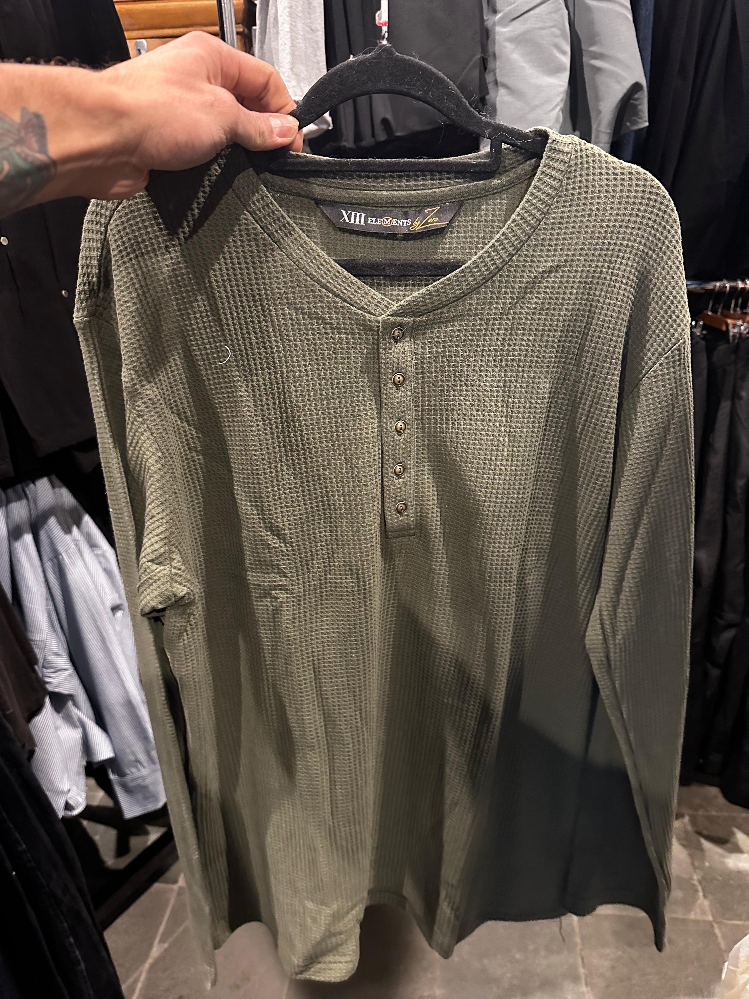 XIII Elements Waffle Longsleeve Green - M