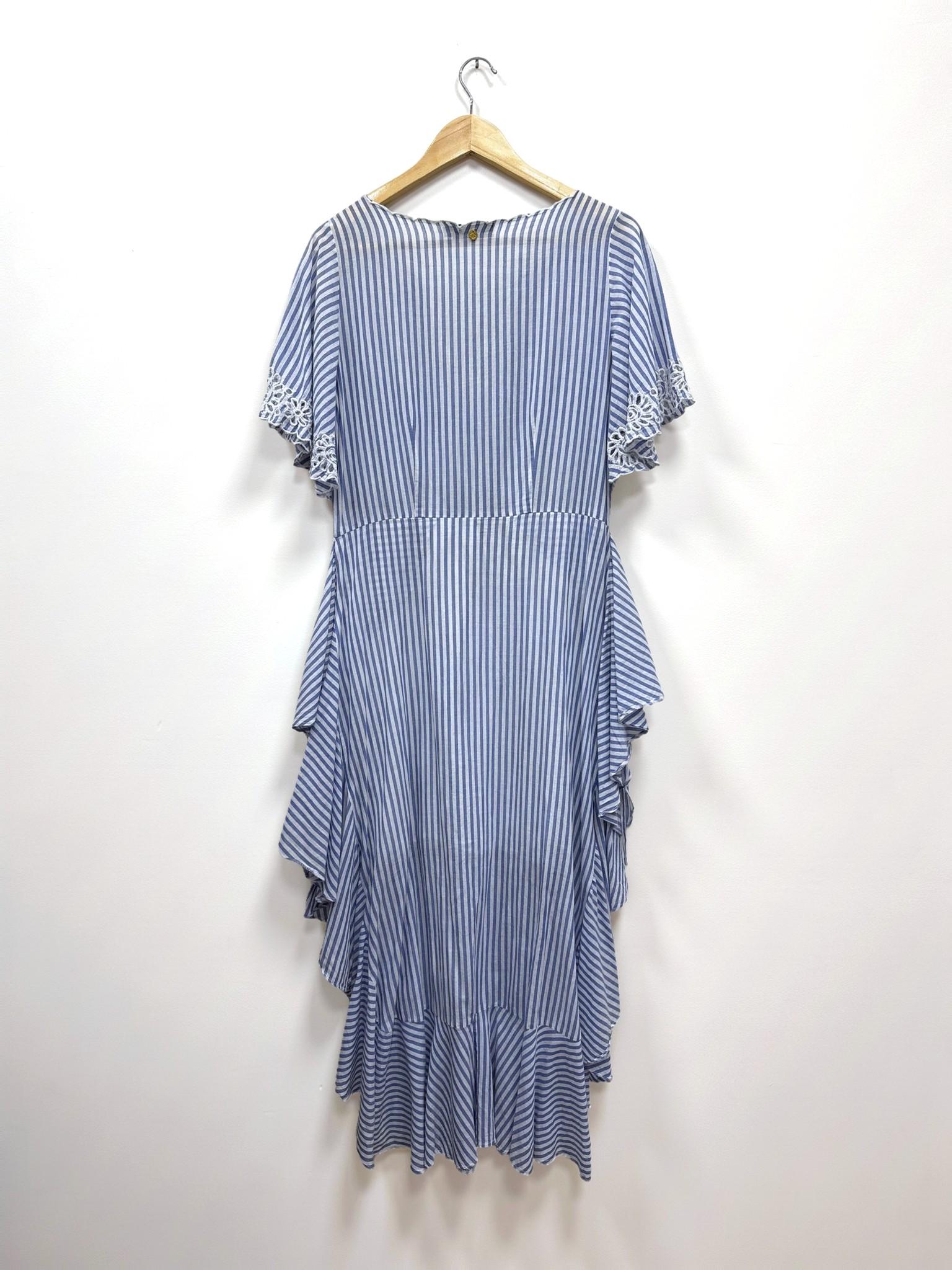Antik Batik Blue Stripe Lace Dress XS thumbnail 2