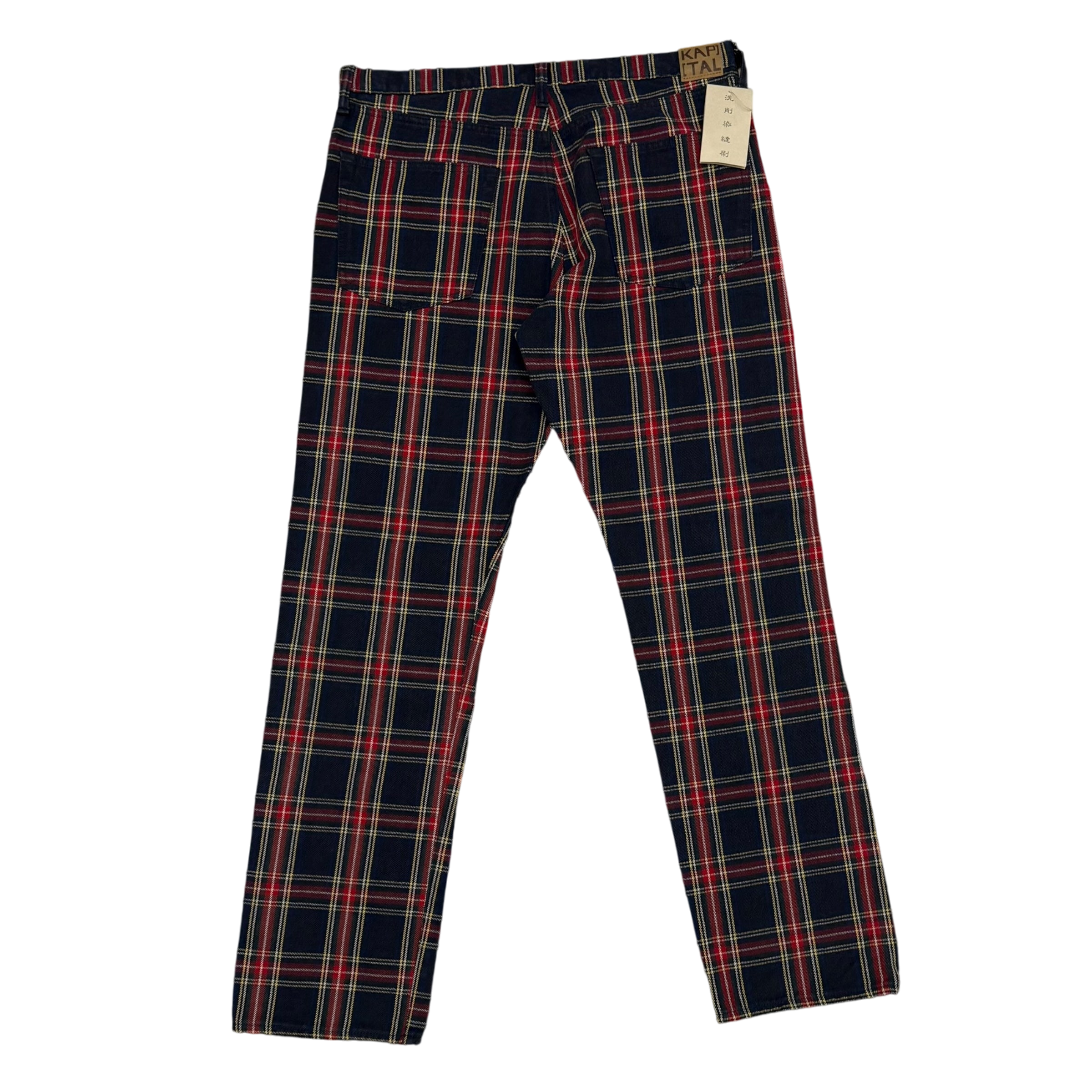 Kapital 11oz Tartan Check 5P Monkey Cisco Jeans (Studs Remake) Red (Size 36”) thumbnail 5