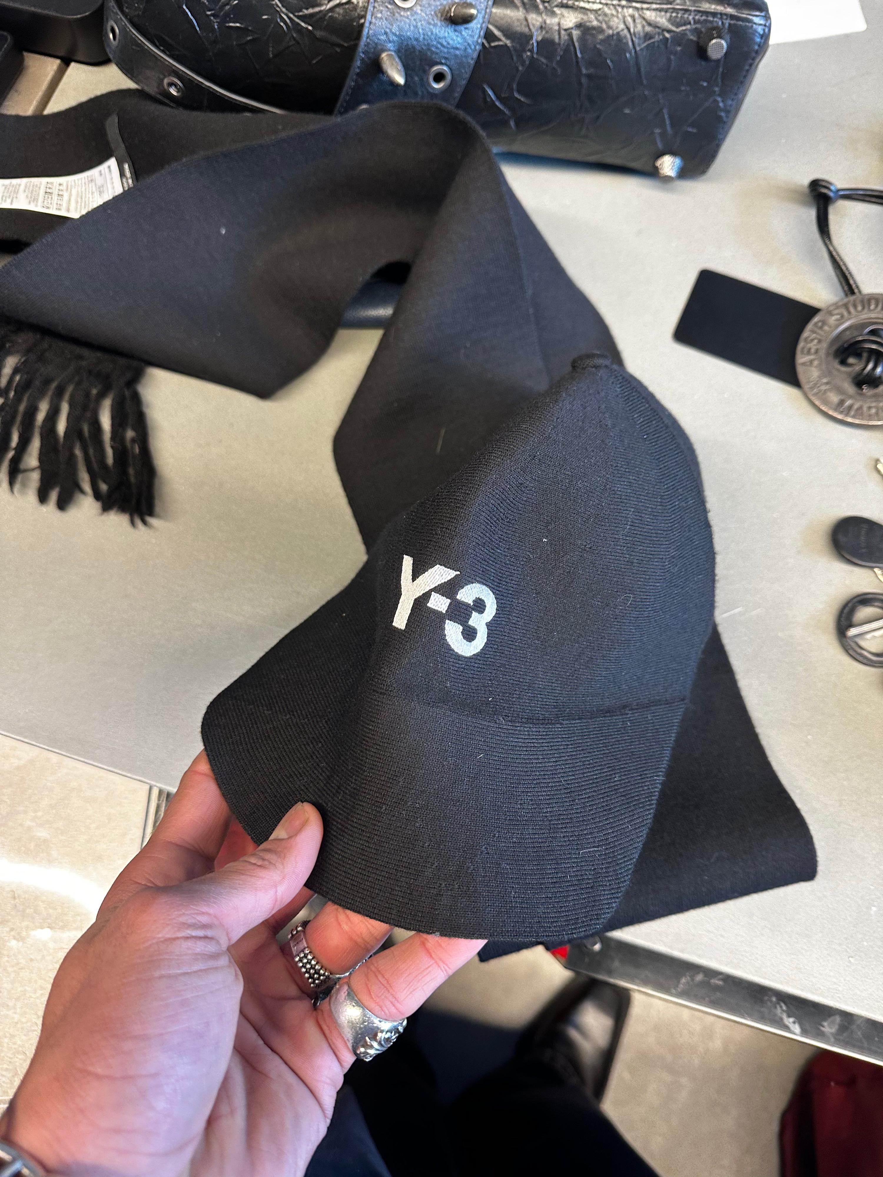 Y-3 Wool Scarf Cap Black