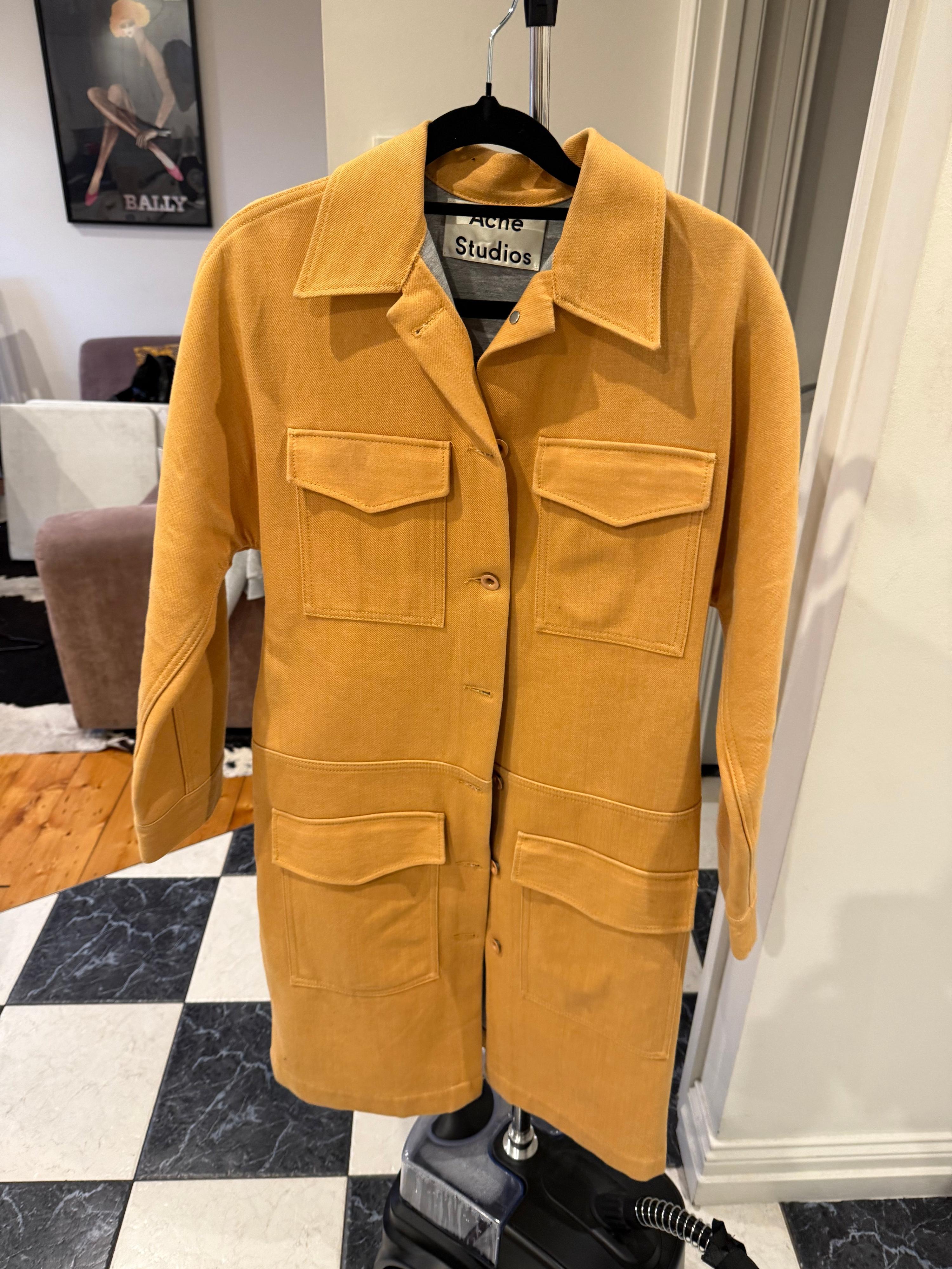Acne Studios AW14 Jan Long Bonded Lined Coat Terracotta Orange (Size 36)