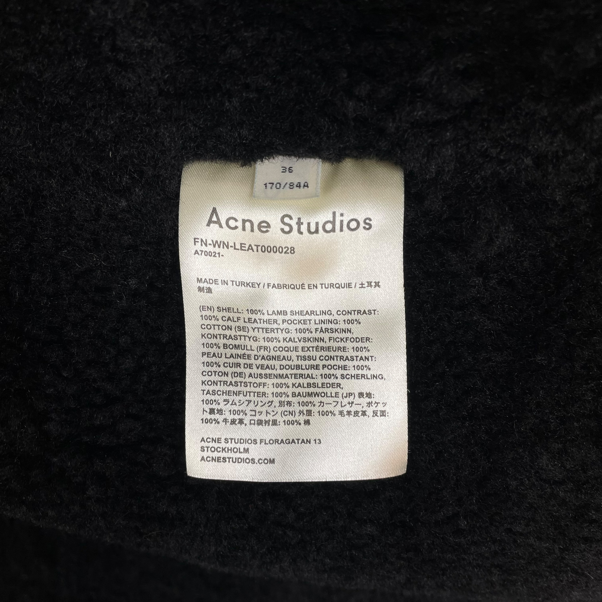 Acne Studios Shearling Fur Jacket Black (Size 36) thumbnail 5