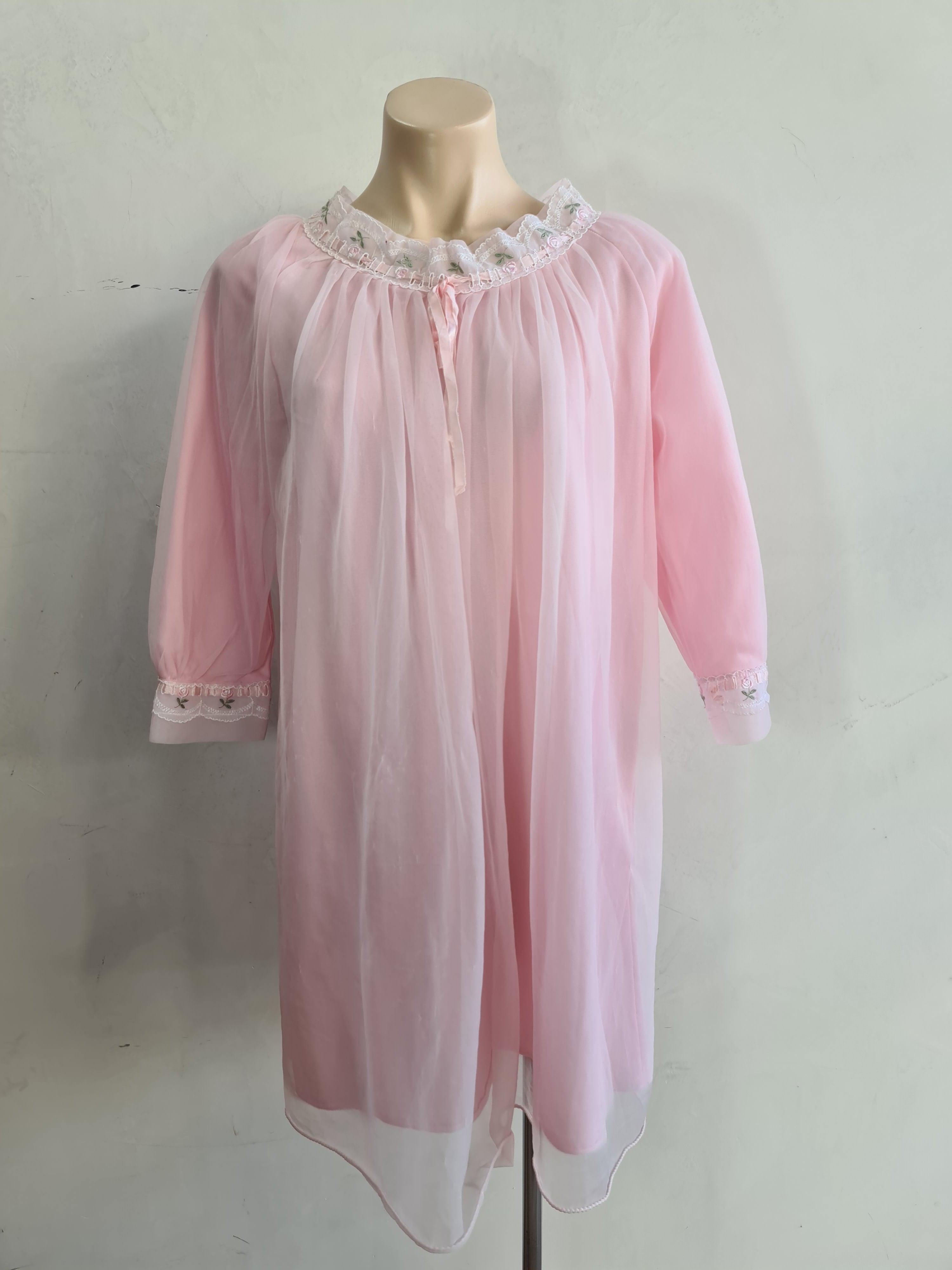 Vintage 50's Baby Pink Gown - size S thumbnail 5