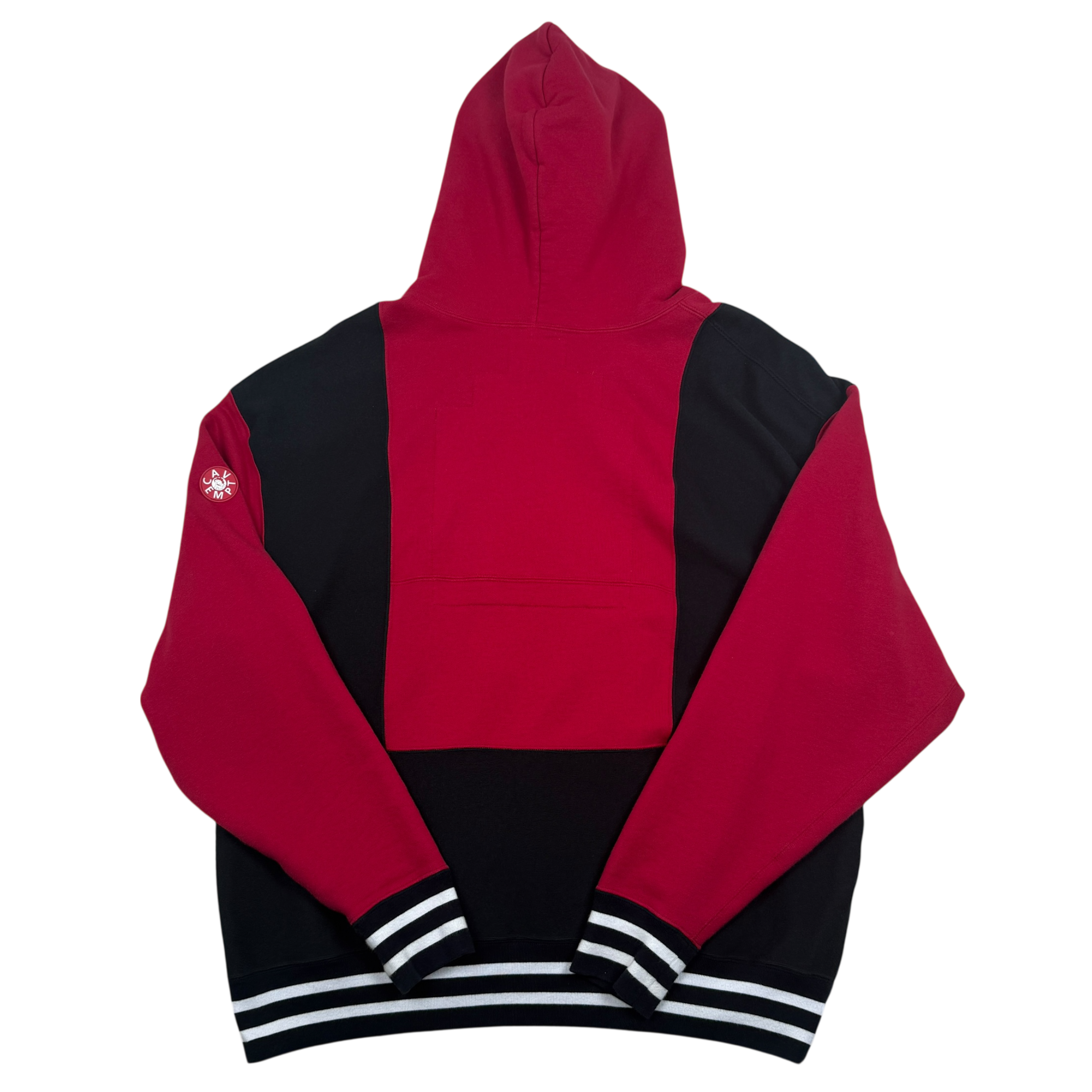 Cav Empt 2018 Ribbed Panel Hoodie Red (Fits L-XL) thumbnail 4