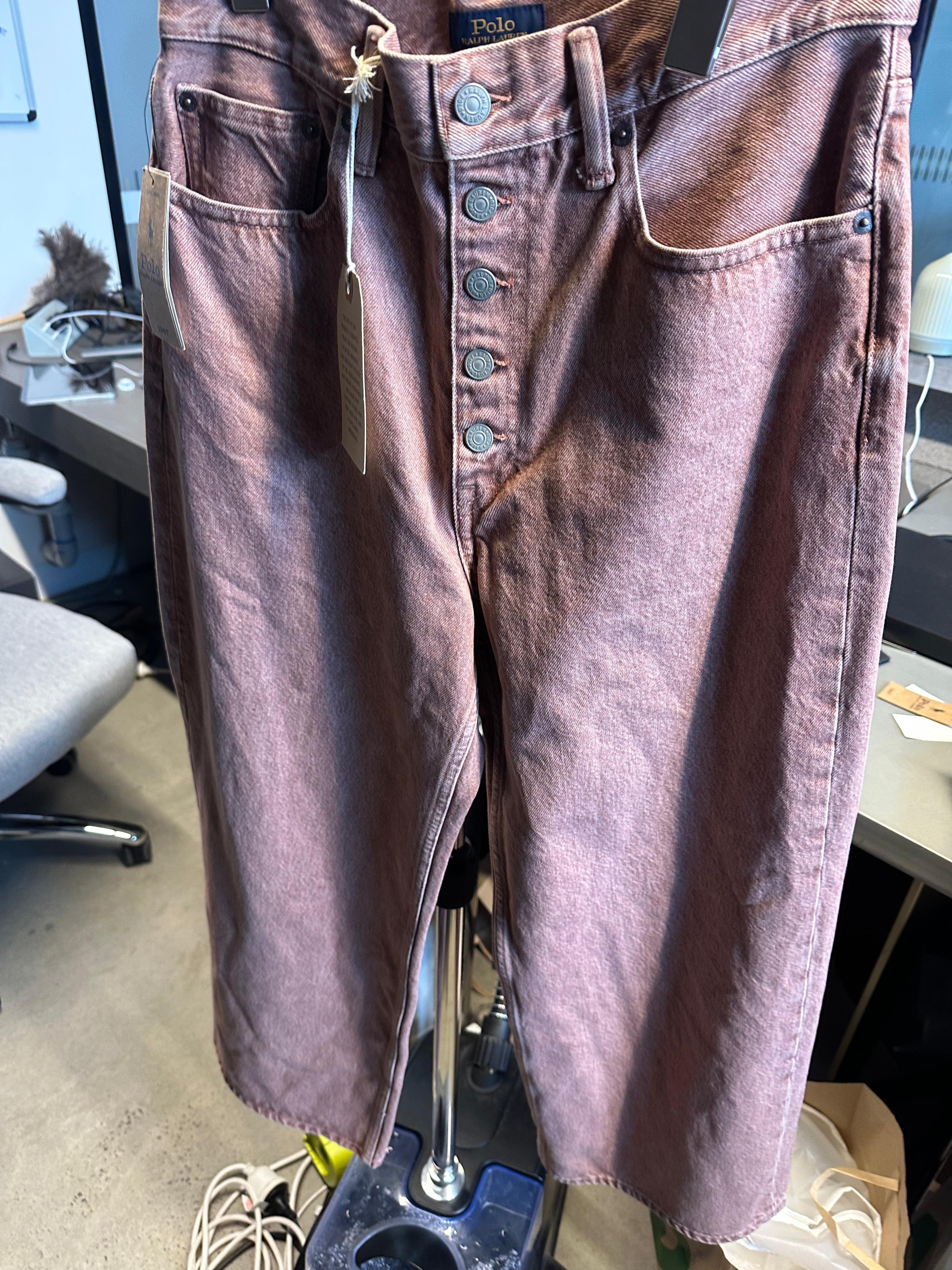 Polo Ralph Lauren Wide-Leg Denim Jeans Washed Red (Size 28”)