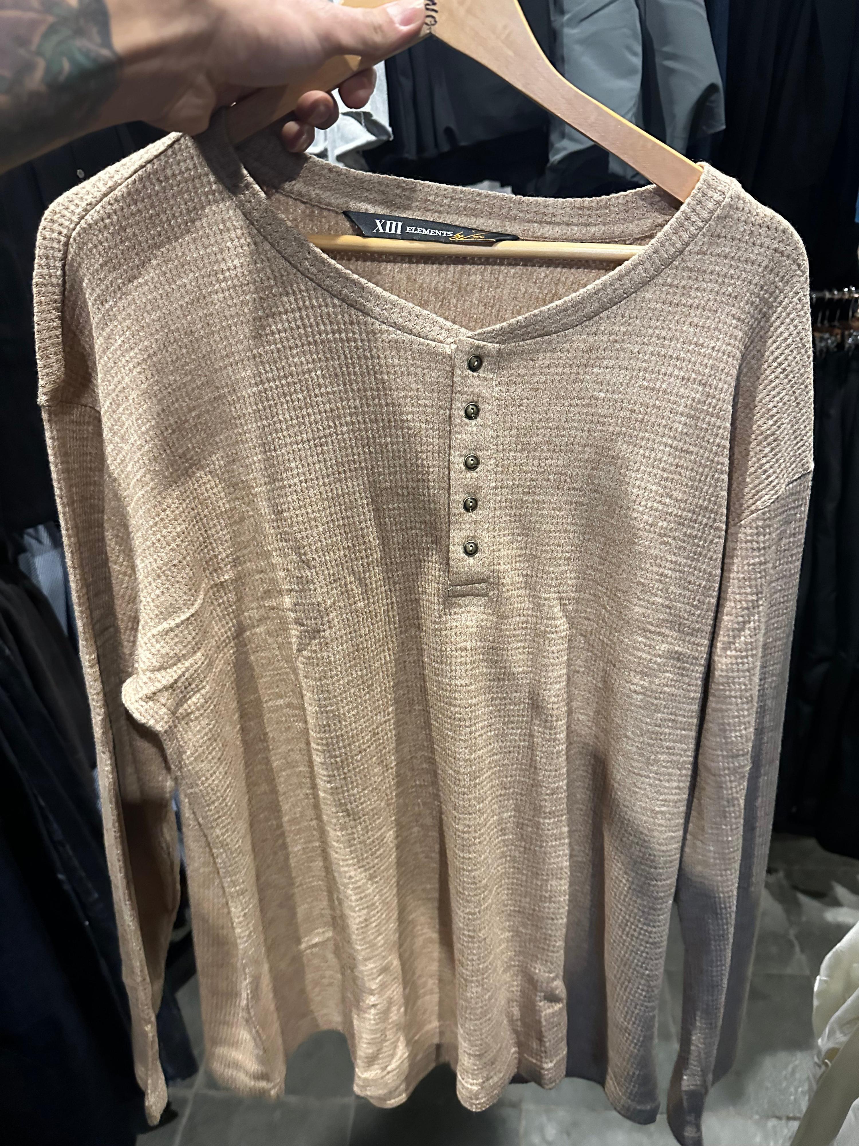 XIII Elements Waffle Longsleeve Beige - L