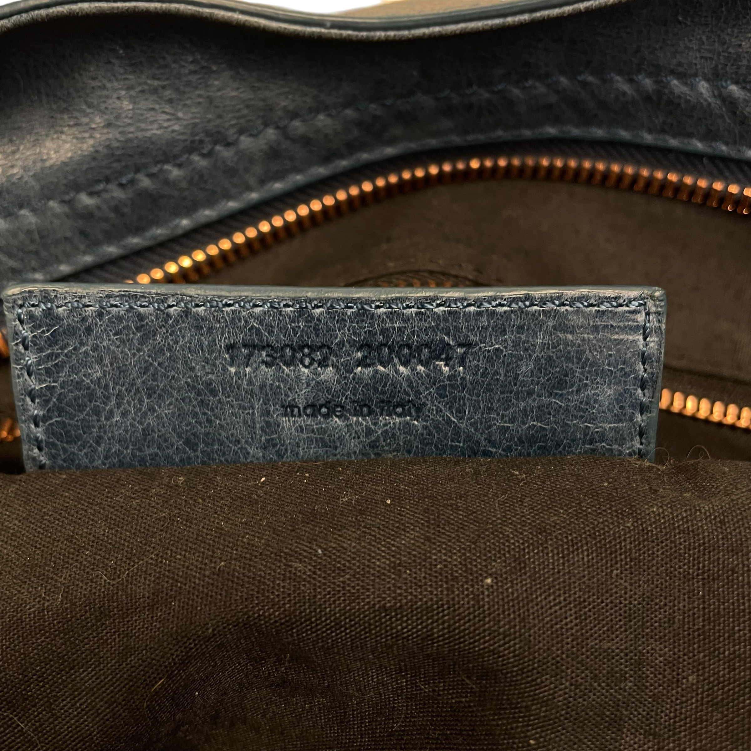 Balenciaga Brass Hardware Leather City Bag Blue thumbnail 5