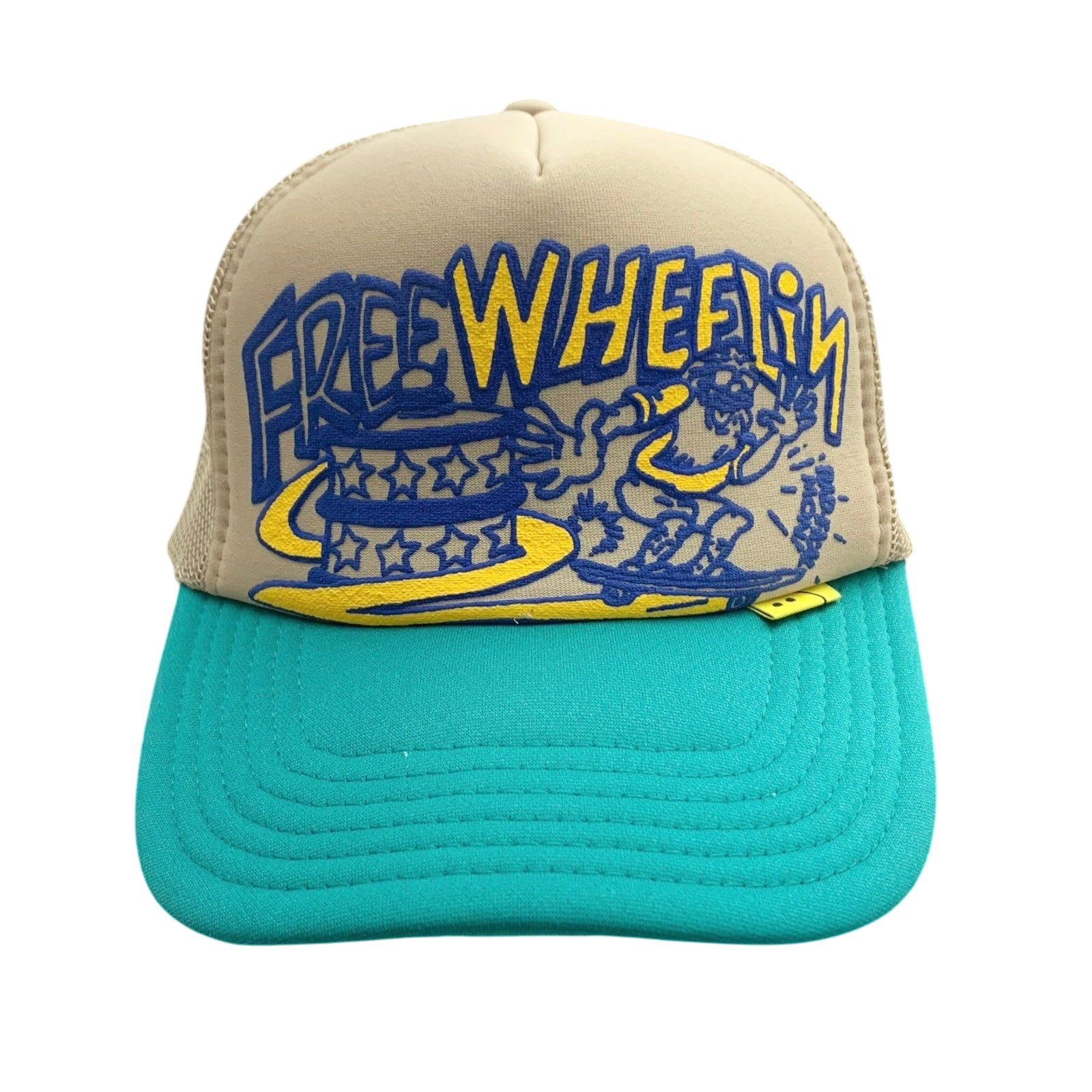 Kapital ‘Free Wheelin' Trucker Cap Beige/Turquoise thumbnail 4