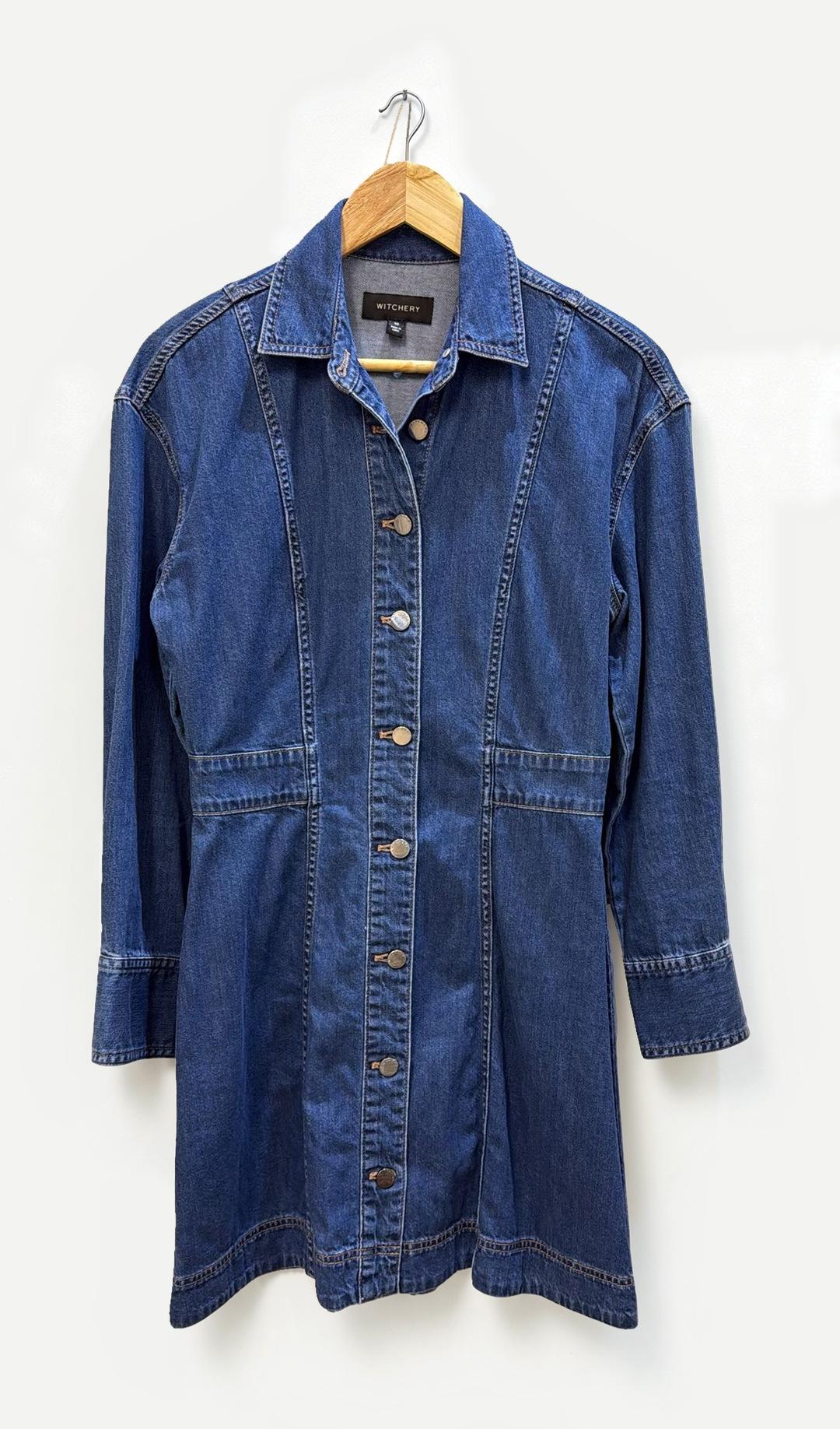 Witchery Blue Denim Shirt Dress 10