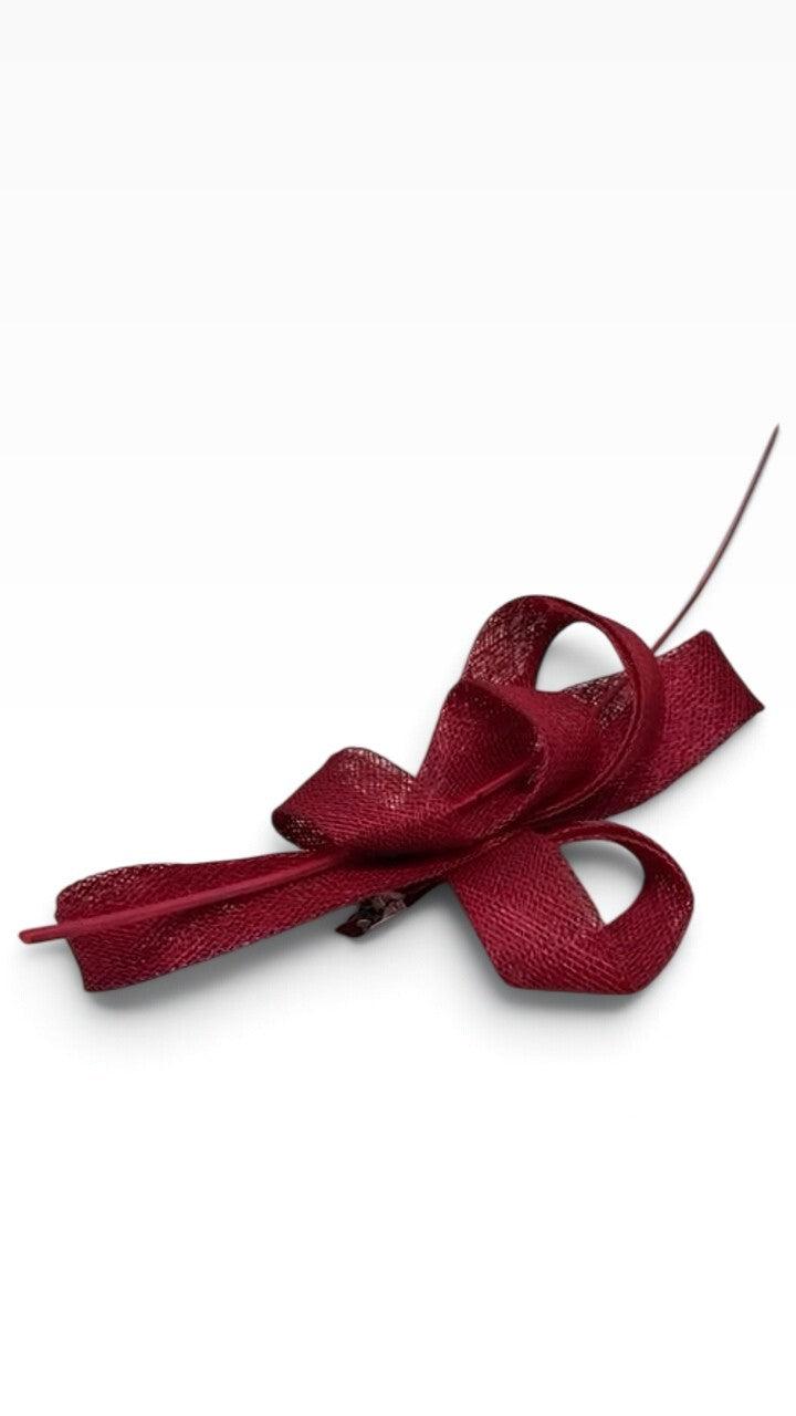 Red Sinamay Clip Fascinator