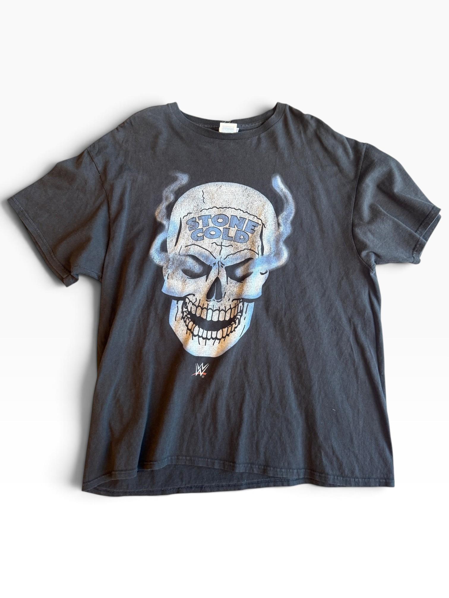 WWE Stone Cold Steve Austin Smoking Skull T-Shirt Black (Size XL)
