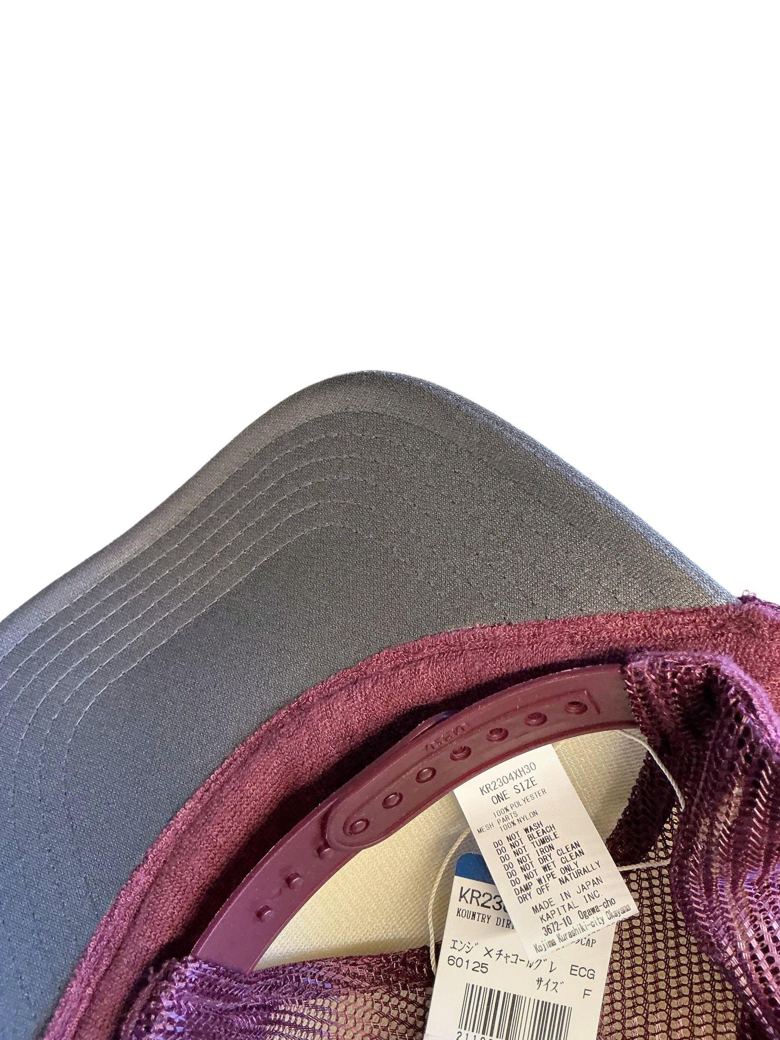 Kapital Kountry Mesh Cap Burgundy Charcoal (Size O/S) thumbnail 2