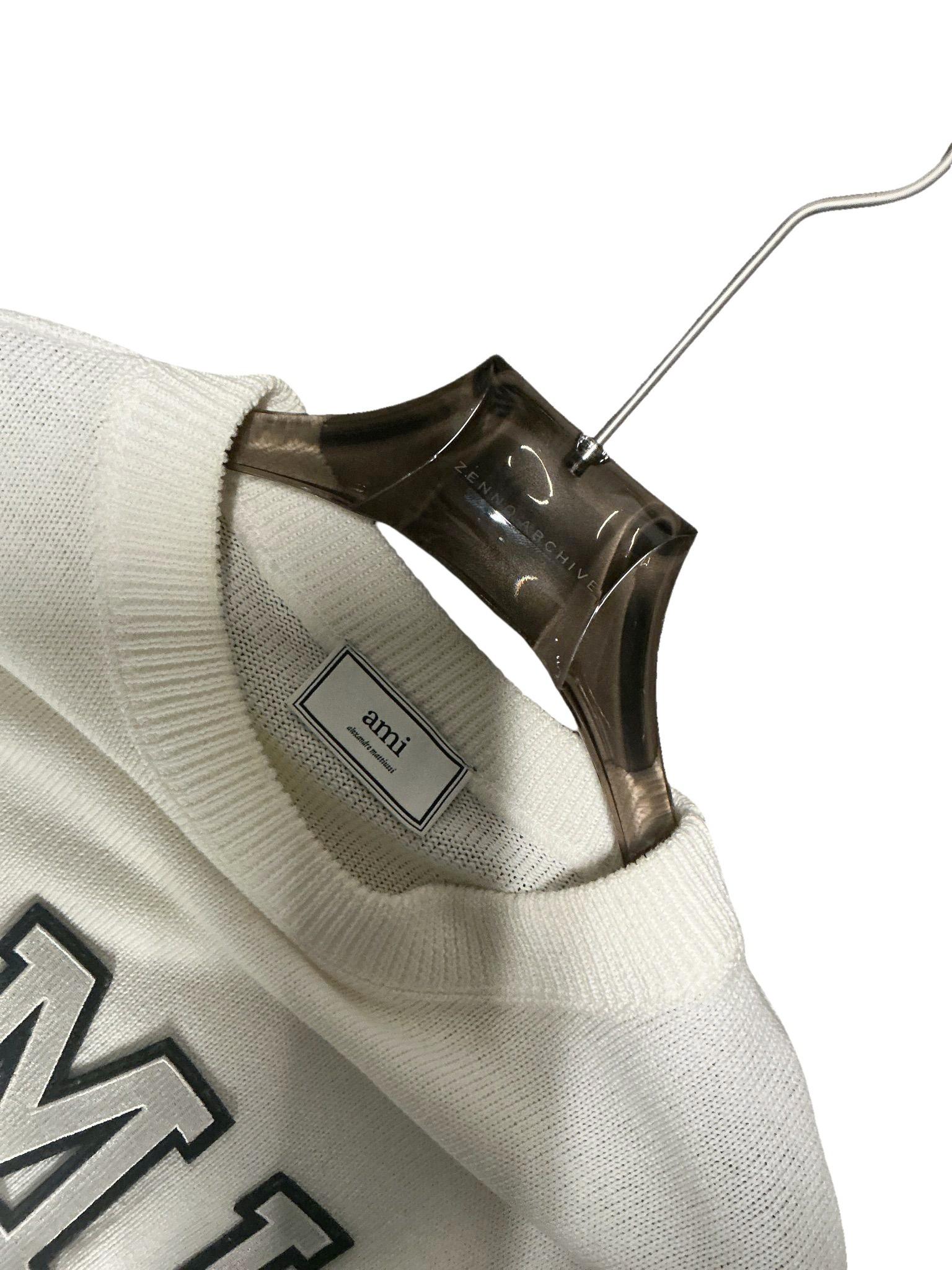 Ami Alexandre Mattiussi Logo Knit Sweater White (Size M) thumbnail 2