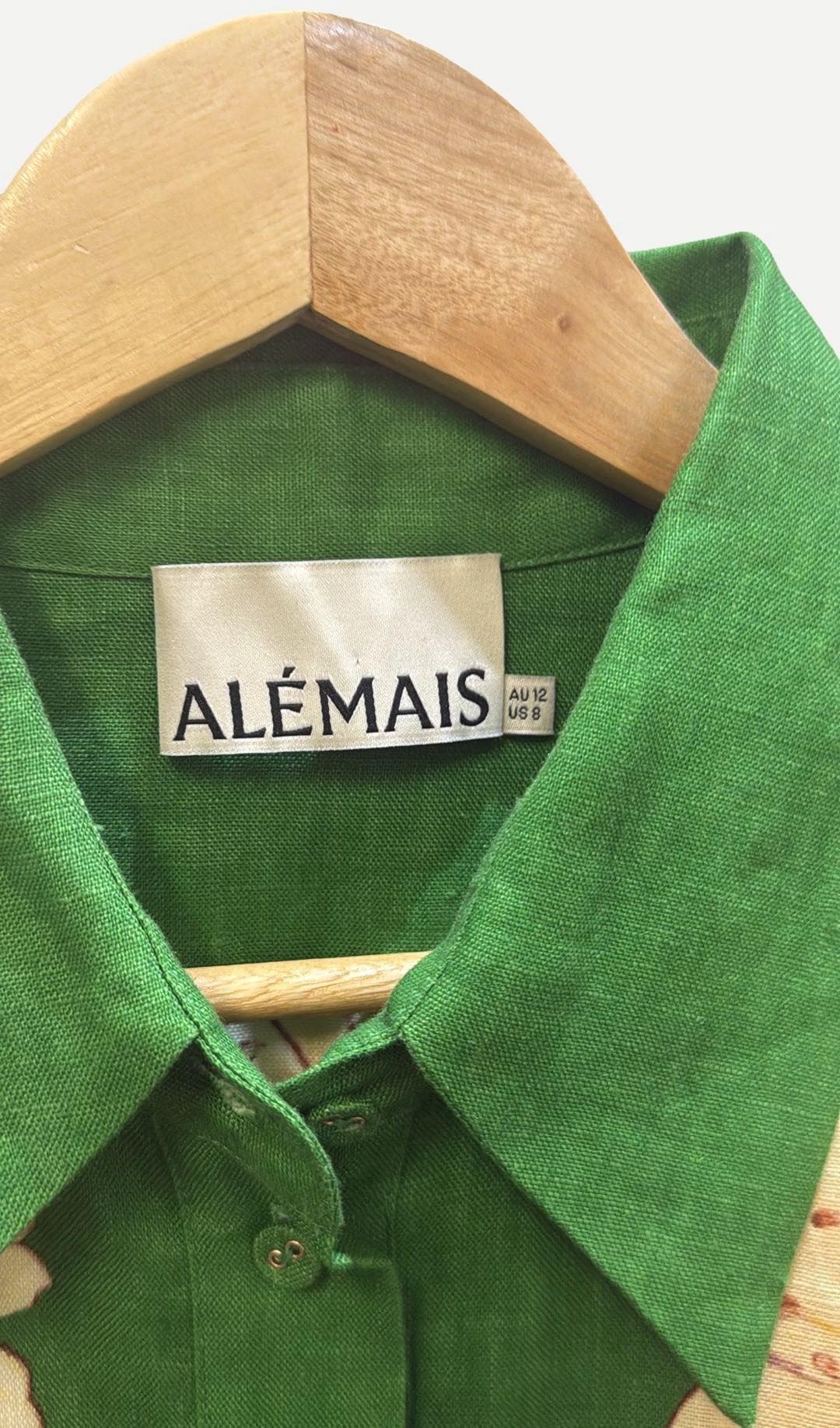 Alémais Green Floral Shirt Dress 12 thumbnail 3