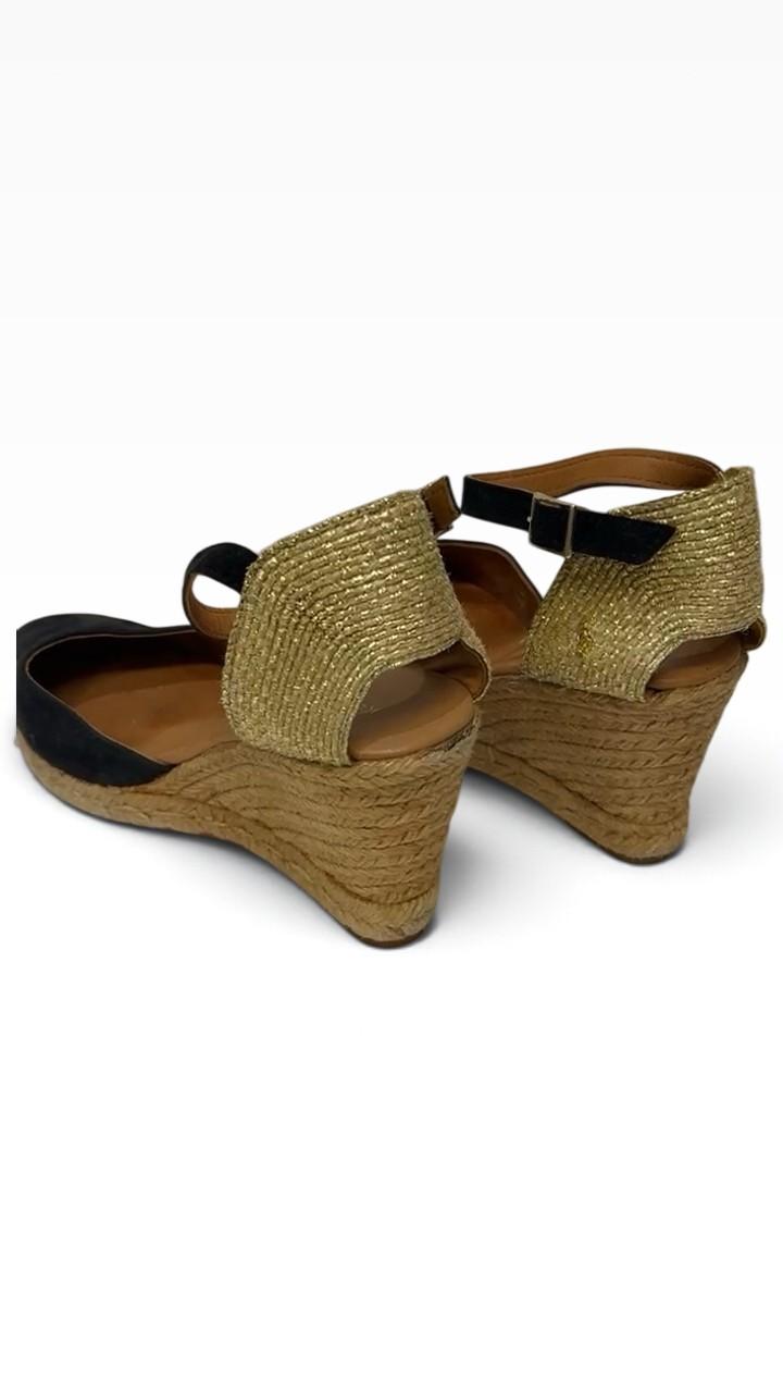 Kurt Geiger Navy Gold Espadrille Wedges 40 UK 10 thumbnail 4