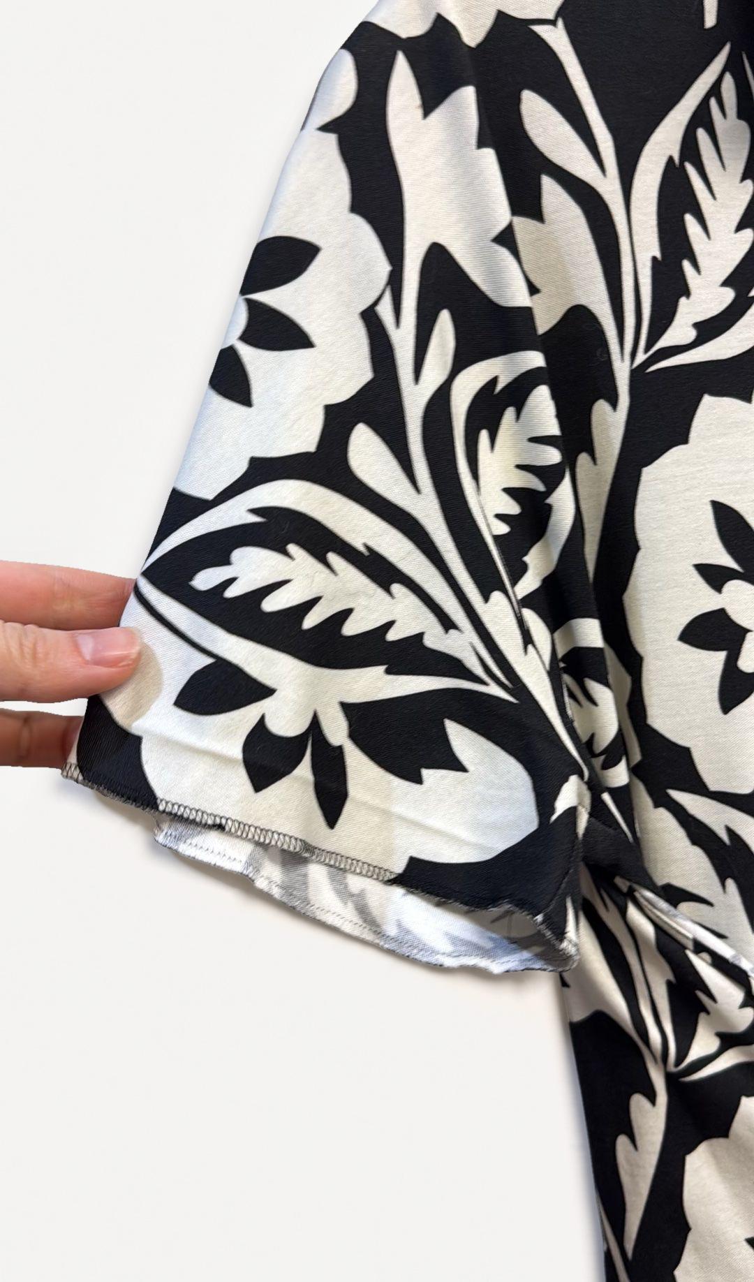 Etro Black White Floral Shirt Dress 48 thumbnail 3