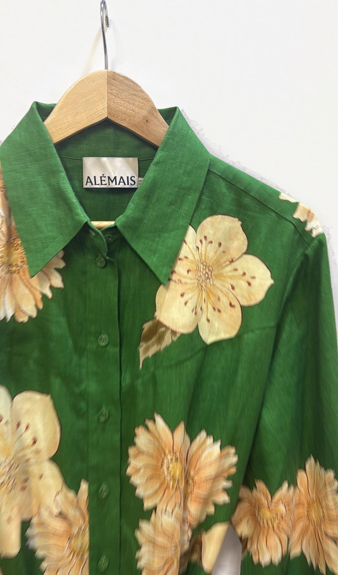 Alémais Green Floral Shirt Dress 12 thumbnail 2