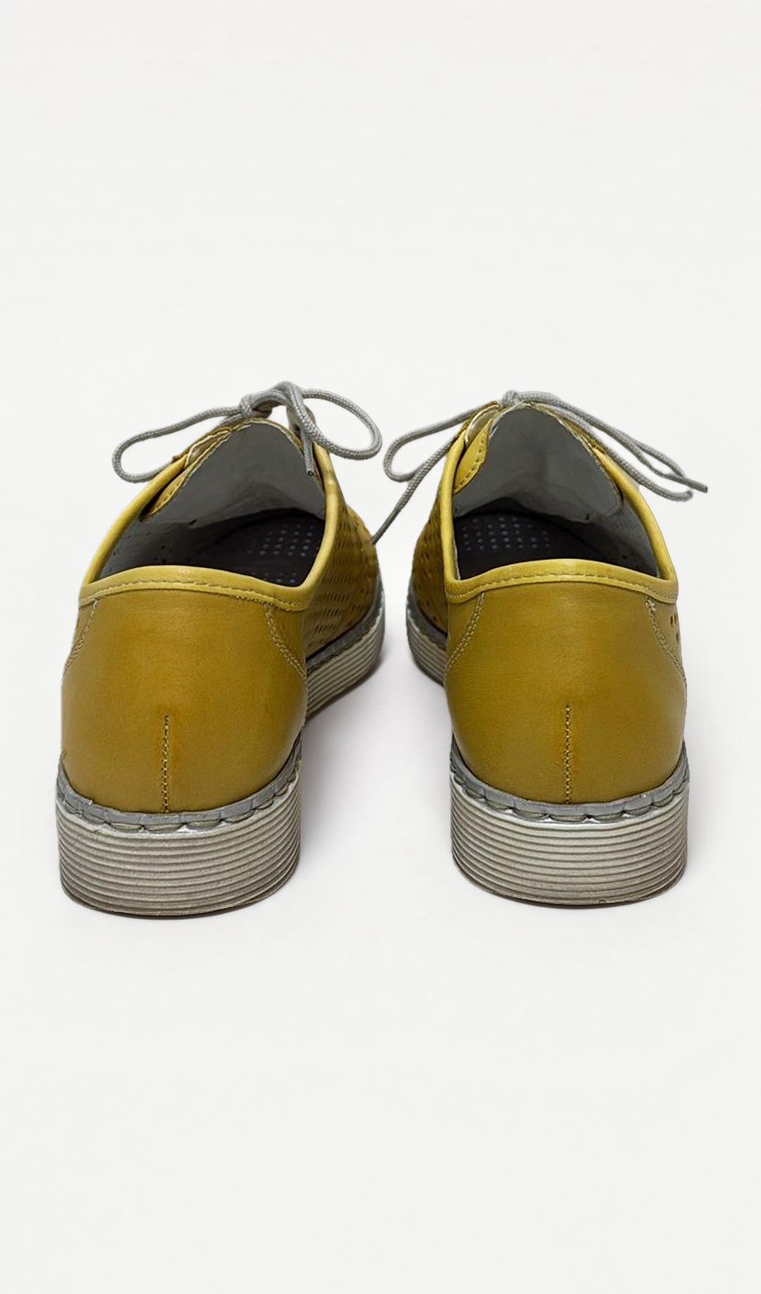 Remonte Yellow Leather Sneakers 39 thumbnail 2