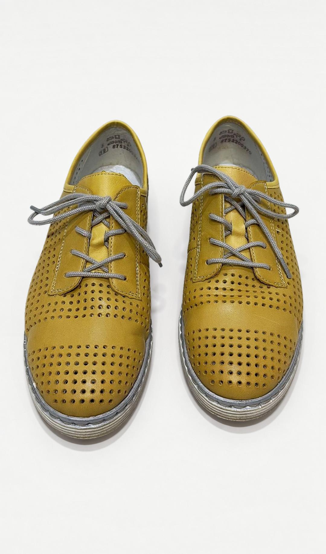 Remonte Yellow Leather Sneakers 39 thumbnail 3