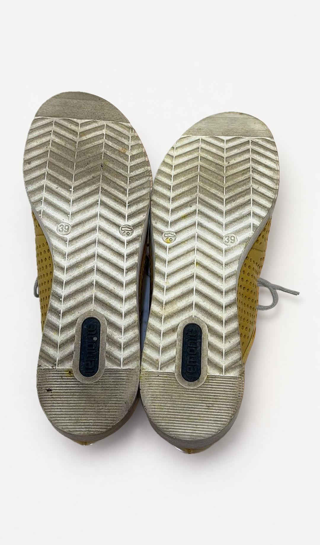 Remonte Yellow Leather Sneakers 39 thumbnail 5