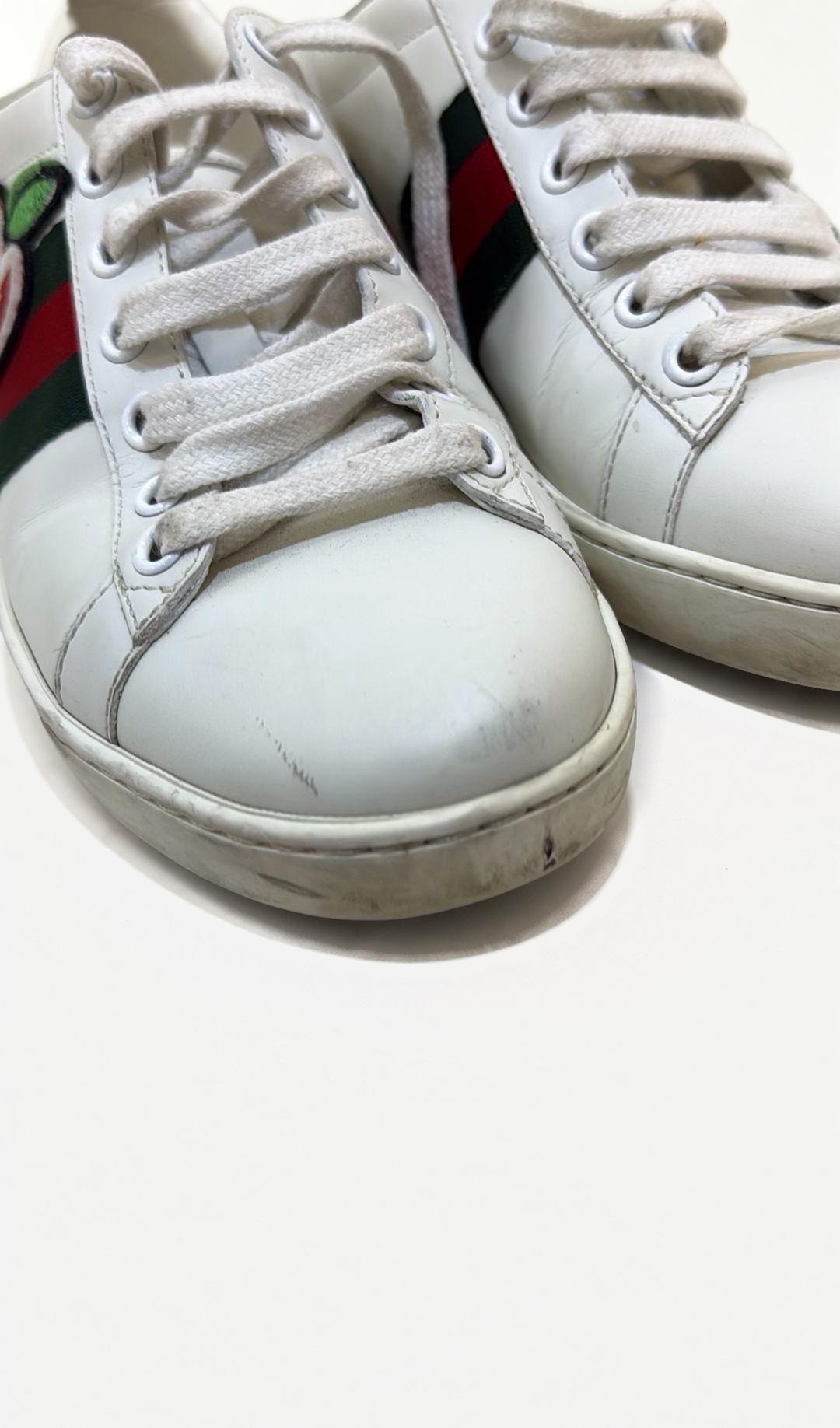 Gucci White GG Apple Sneakers 36 thumbnail 5