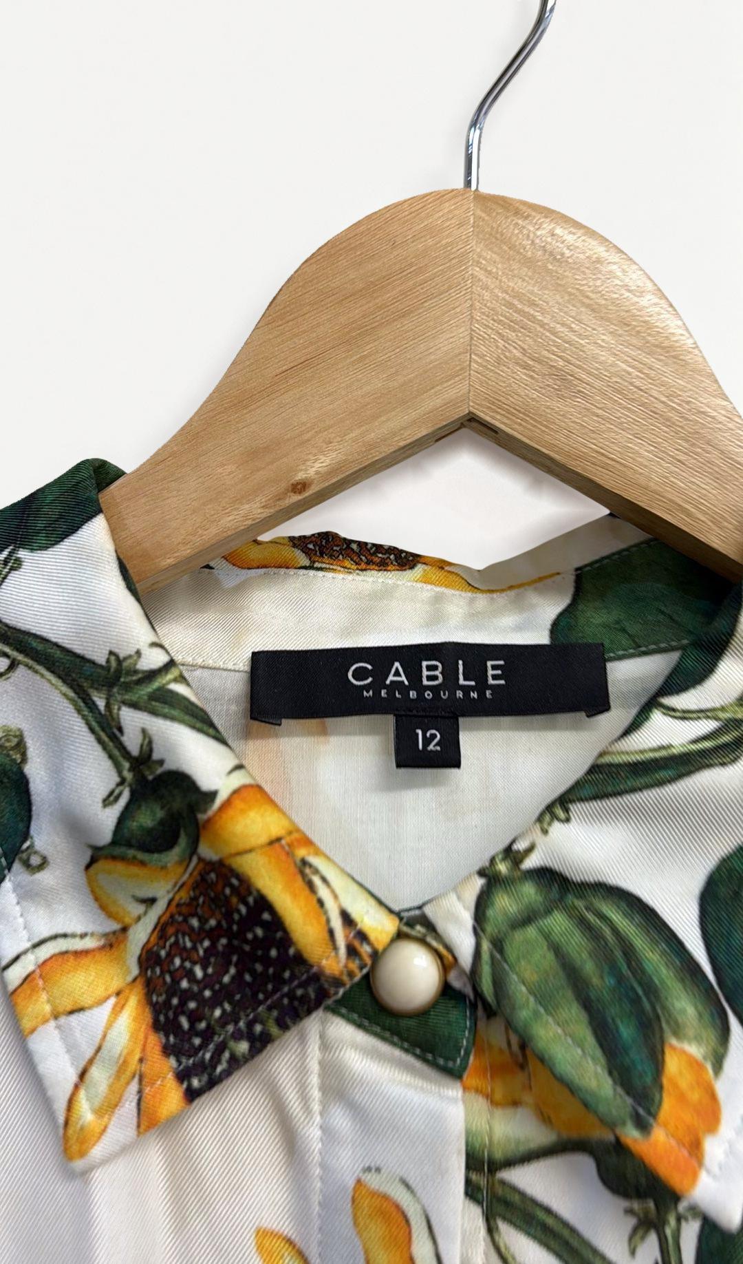Cable Melbourne White Floral Shirt Dress 12 thumbnail 2