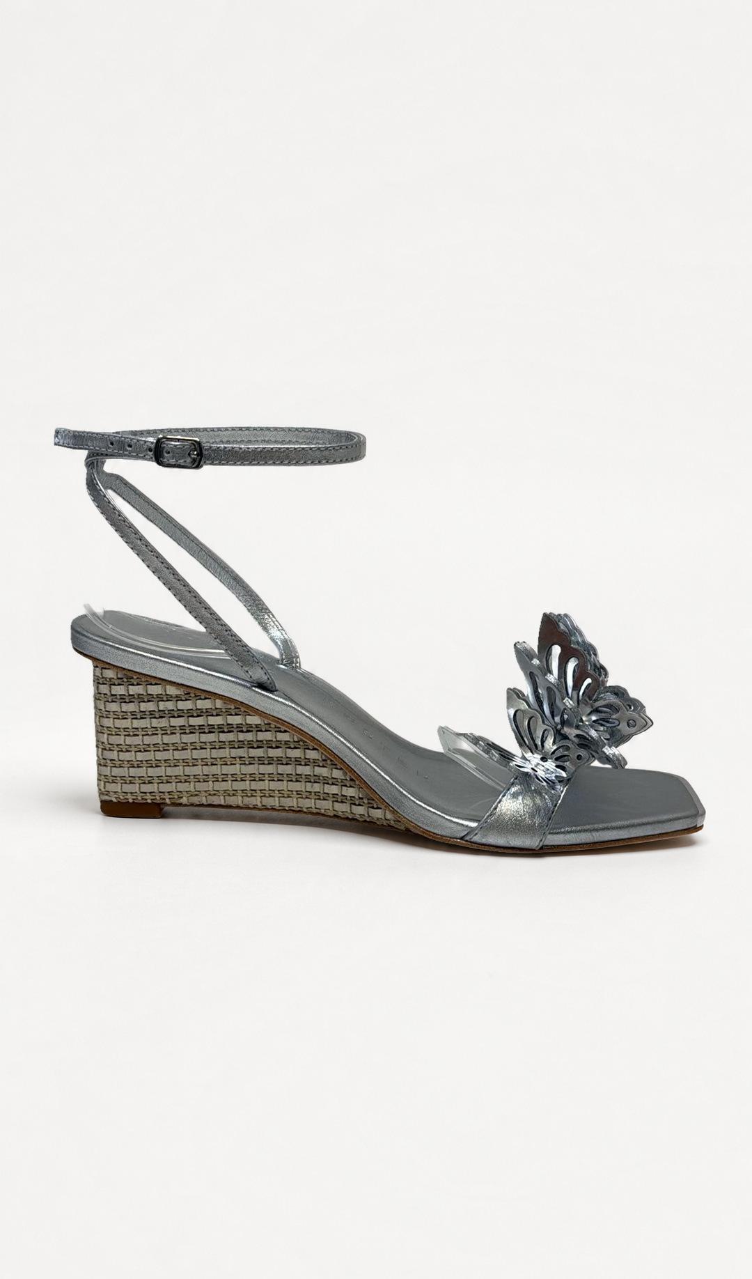 Sophia Webster Silver Butterfly Sandal 37.5