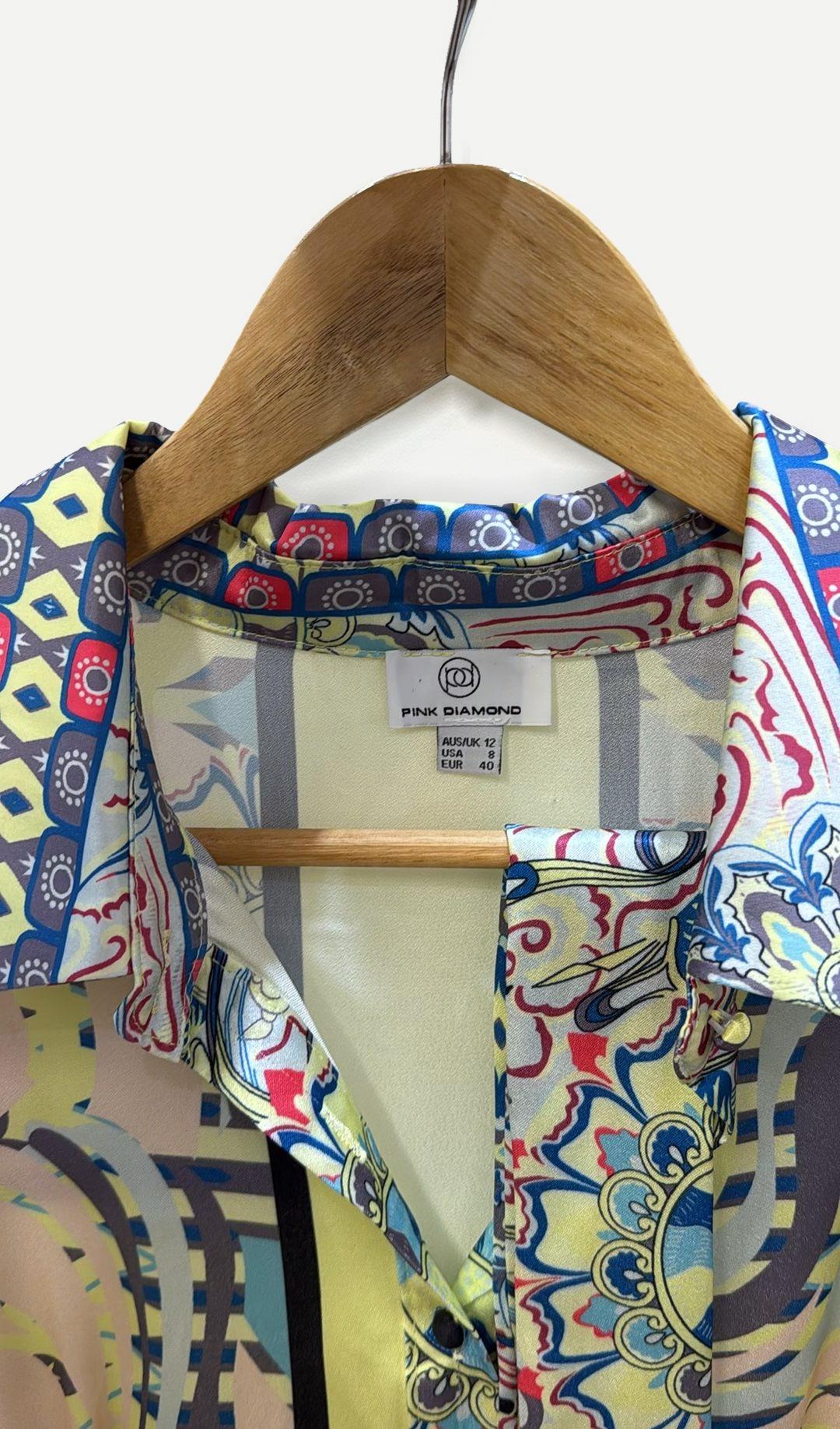 Pink Diamond Yellow Patterned Dress 12 thumbnail 2