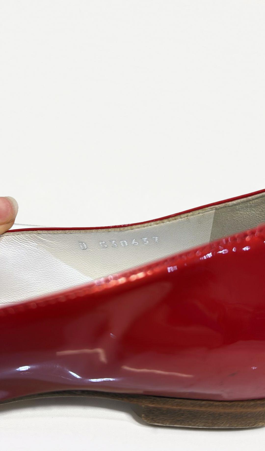 Chanel Red Patent Loafers 37.5 thumbnail 7