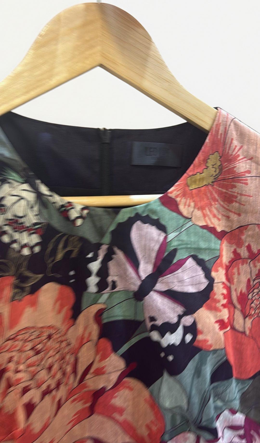 Leo Lin Navy Floral Dress 14 thumbnail 2