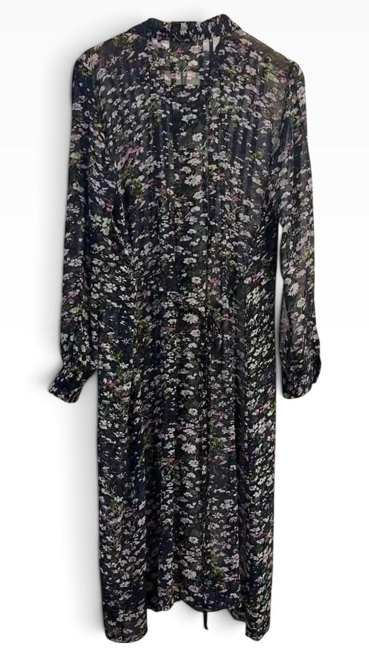 Ganni Black Floral Shirt Dress 40 thumbnail 2