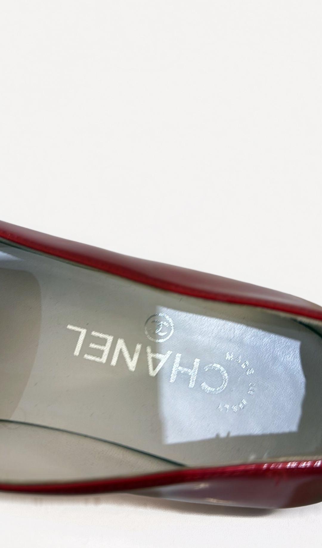 Chanel Red Patent Loafers 37.5 thumbnail 6