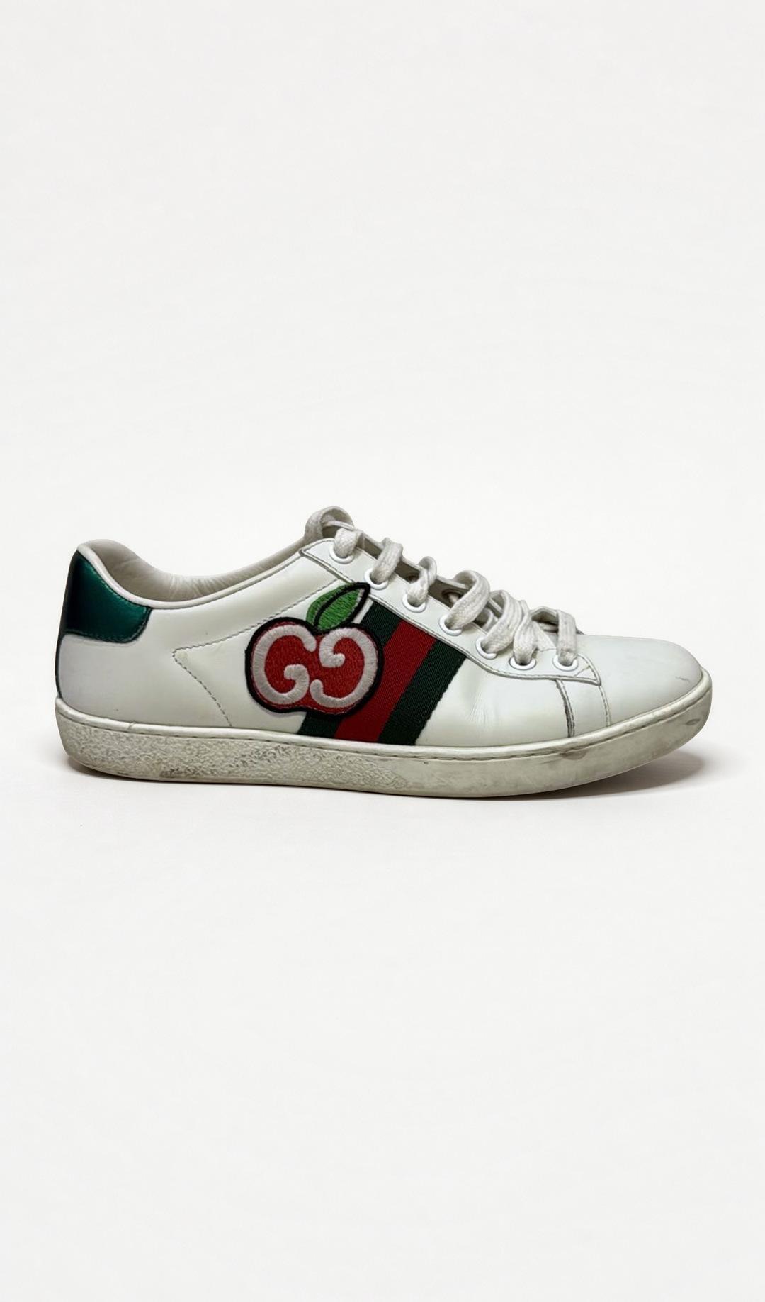 Gucci White GG Apple Sneakers 36