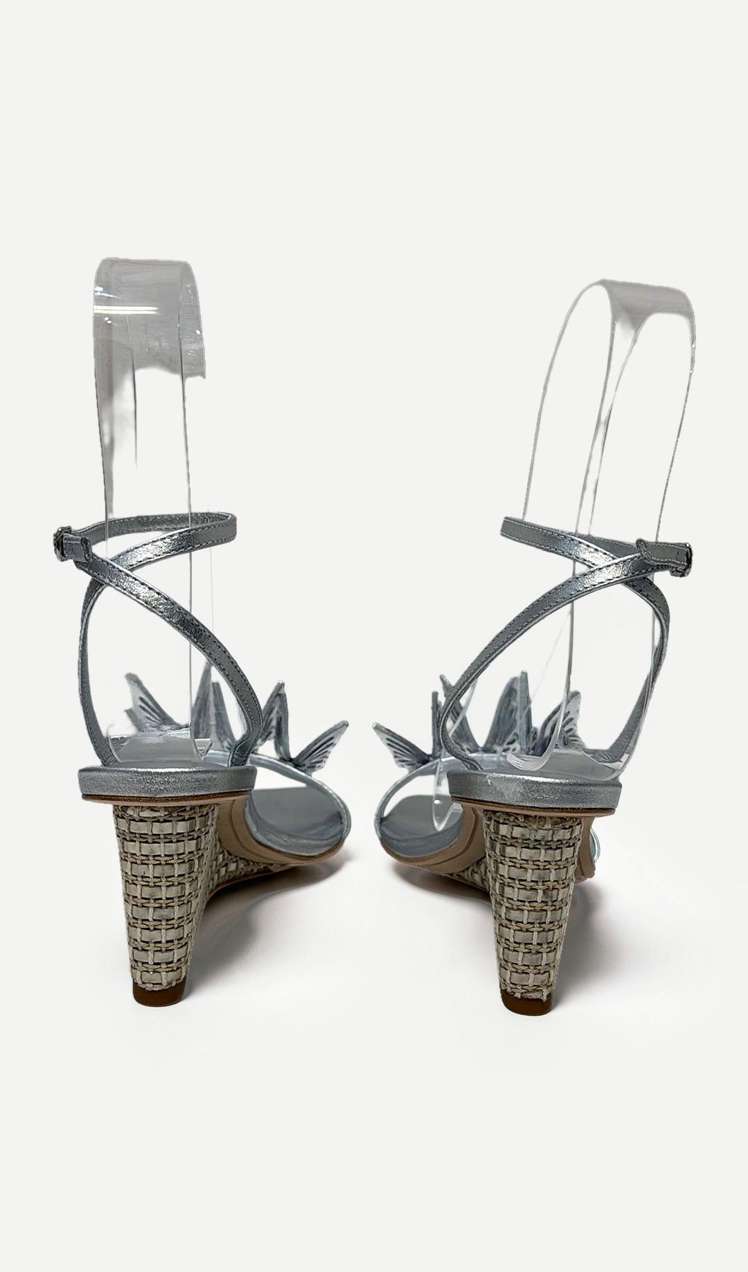 Sophia Webster Silver Butterfly Sandal 37.5 thumbnail 3
