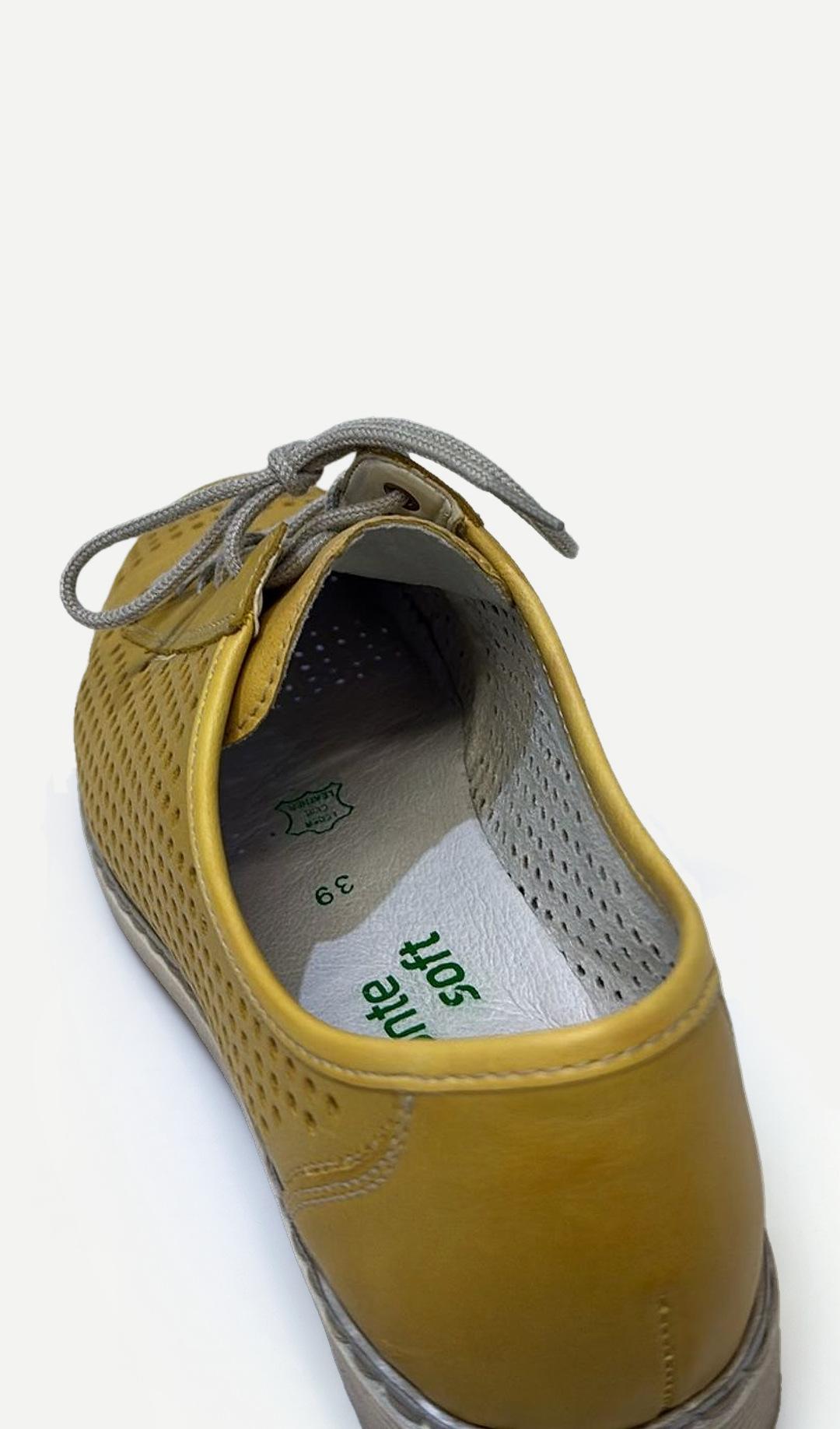 Remonte Yellow Leather Sneakers 39 thumbnail 4