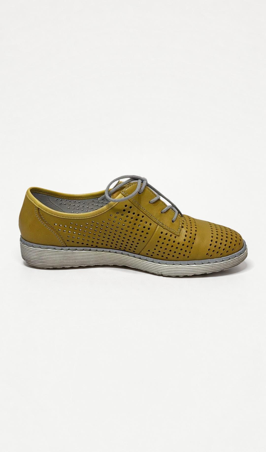 Remonte Yellow Leather Sneakers 39