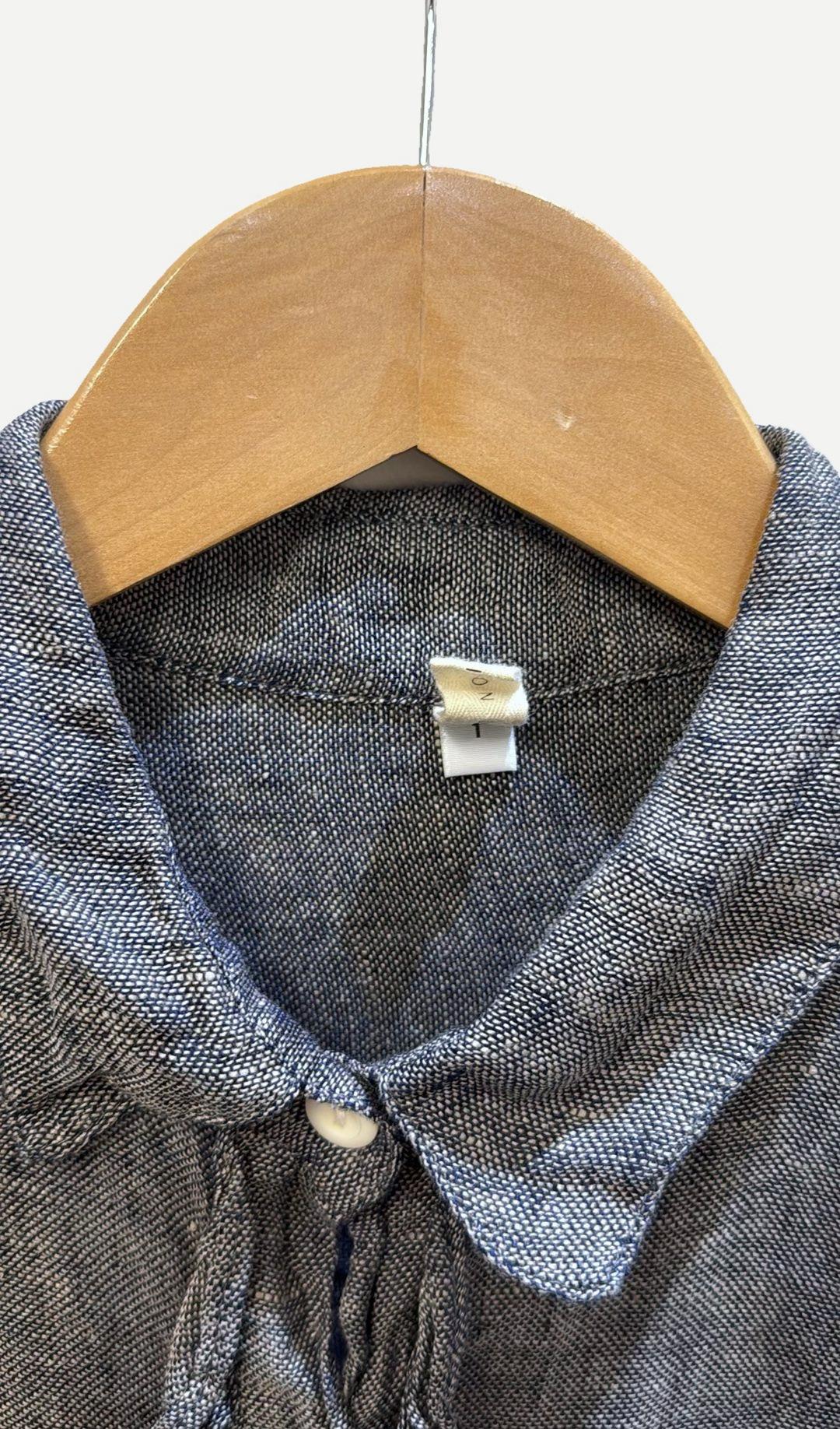 Flatiron Grey Ruffle Blouse 1 thumbnail 2
